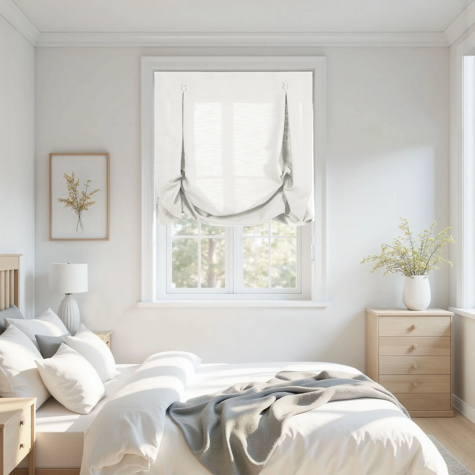 Isabella Cotton Tulip Roman Shade Cord Lift - Image 7