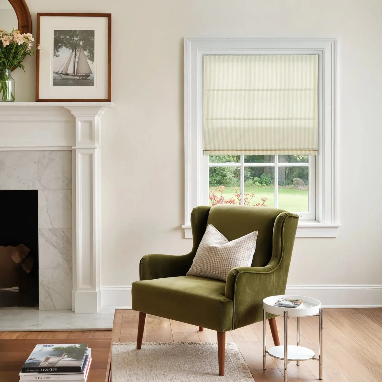 Jana Cordless Roman Shades 100% Cotton Striped - Image 26
