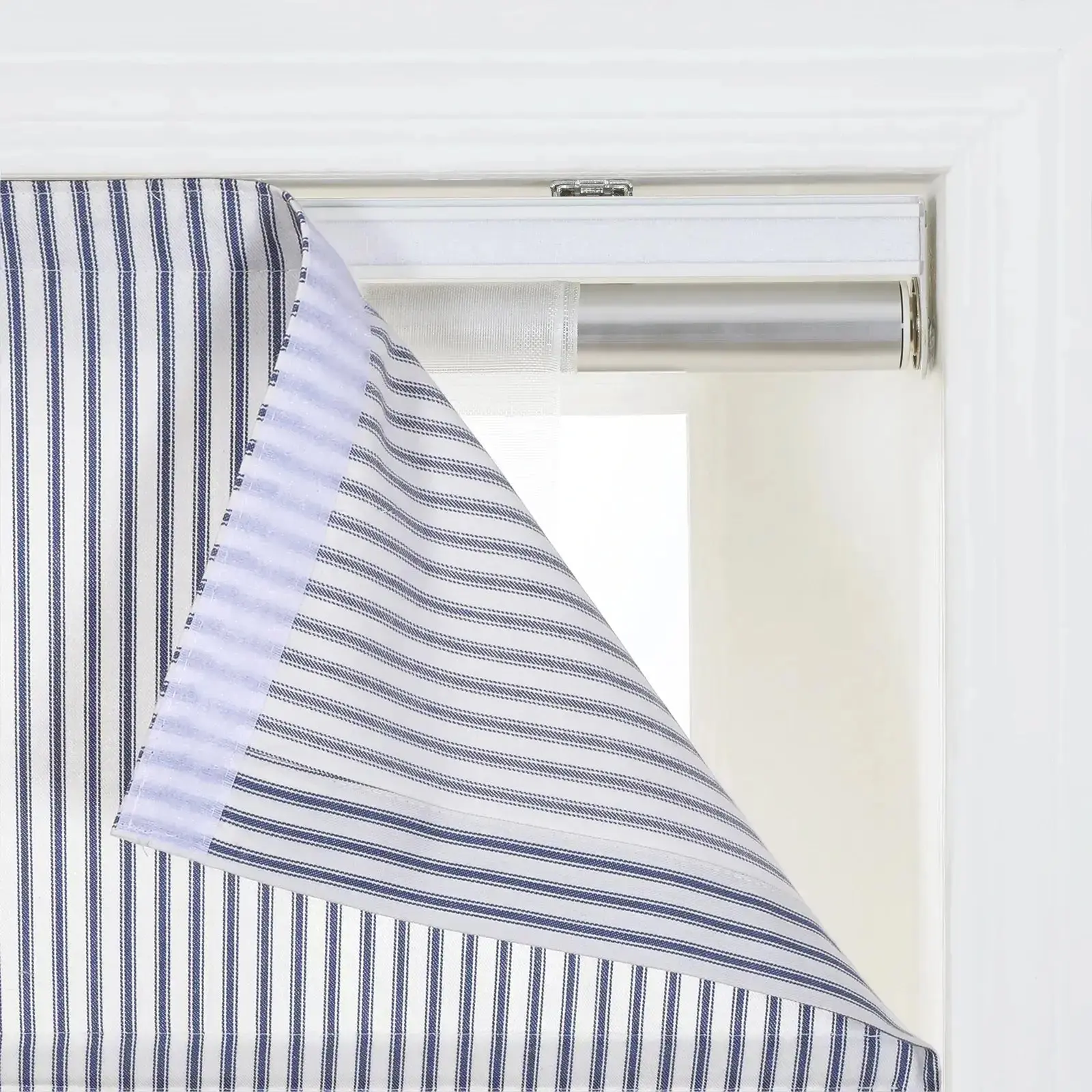 Jana Cordless Roman Shades 100% Cotton Striped - Image 22