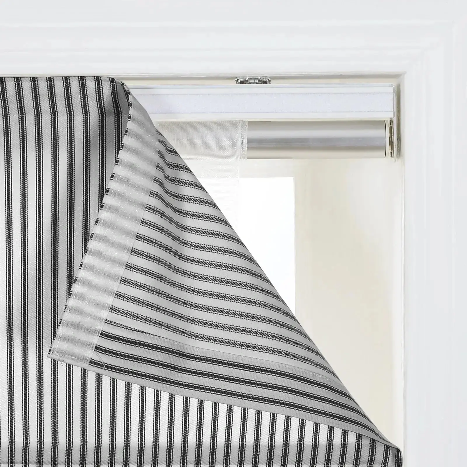 Jana Cordless Roman Shades 100% Cotton Striped - Image 17