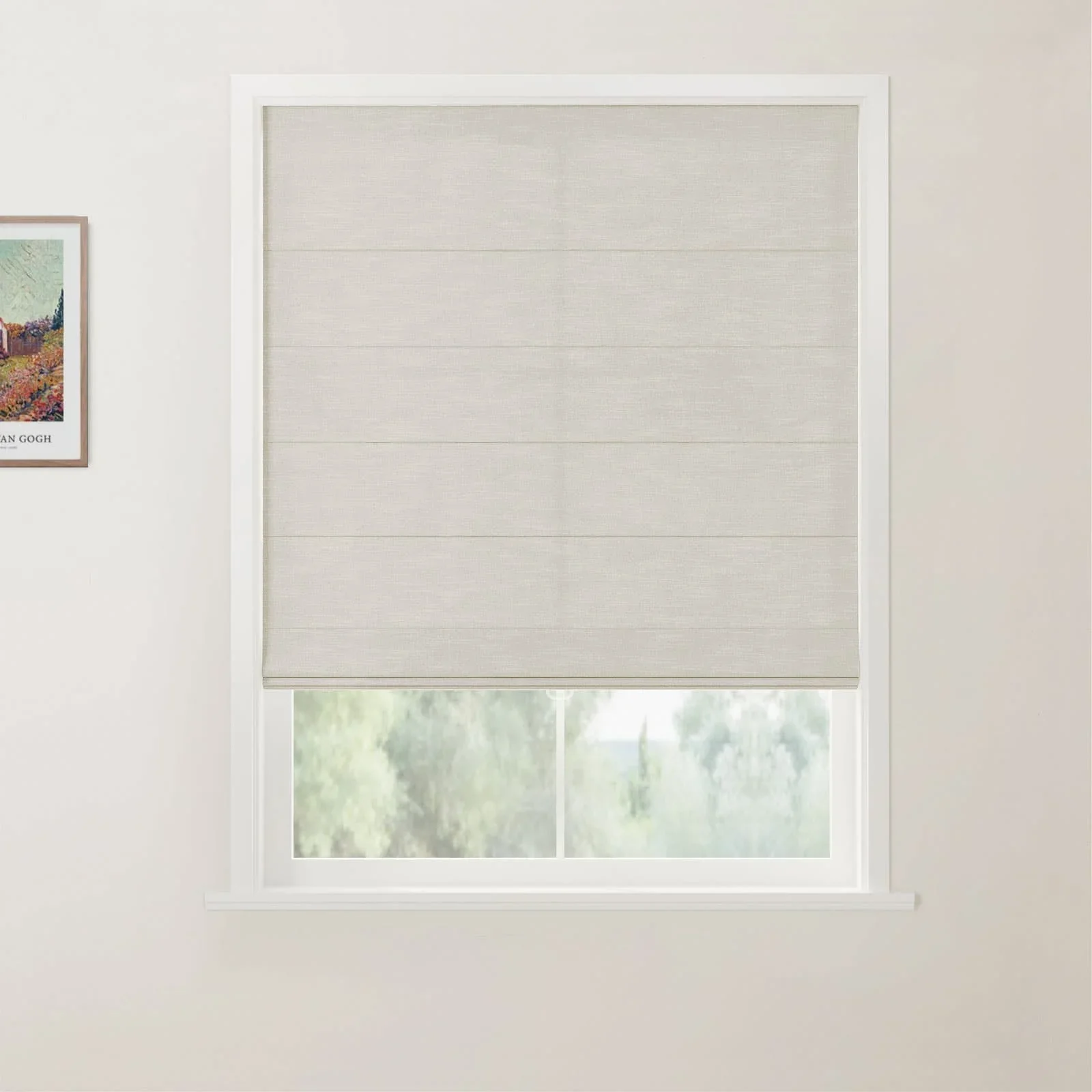 TWOPAGES Jawara Linen Cotton Back Slat Roman Shades Cordless - Image 20