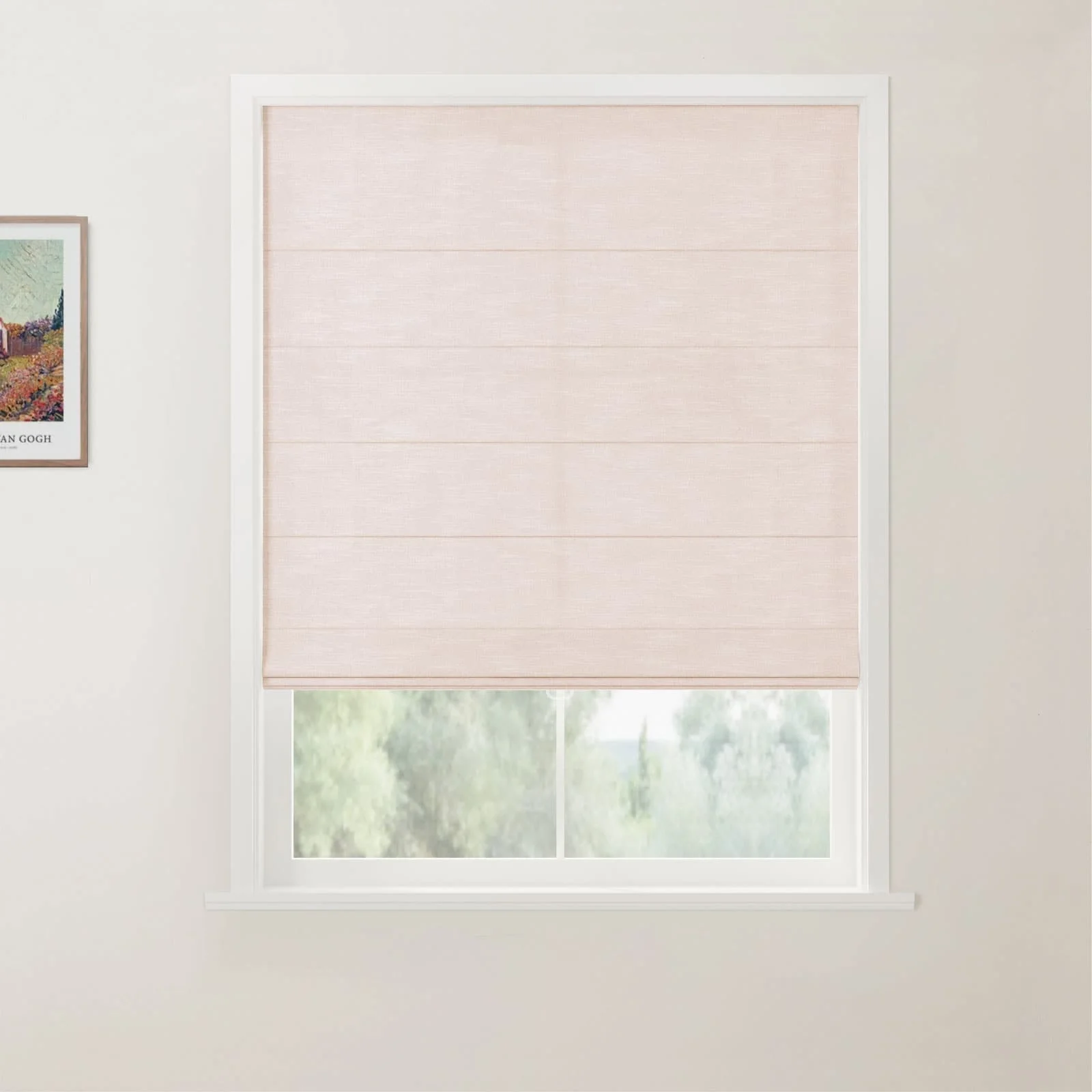 TWOPAGES Jawara Linen Cotton Back Slat Roman Shades Cordless - Image 25