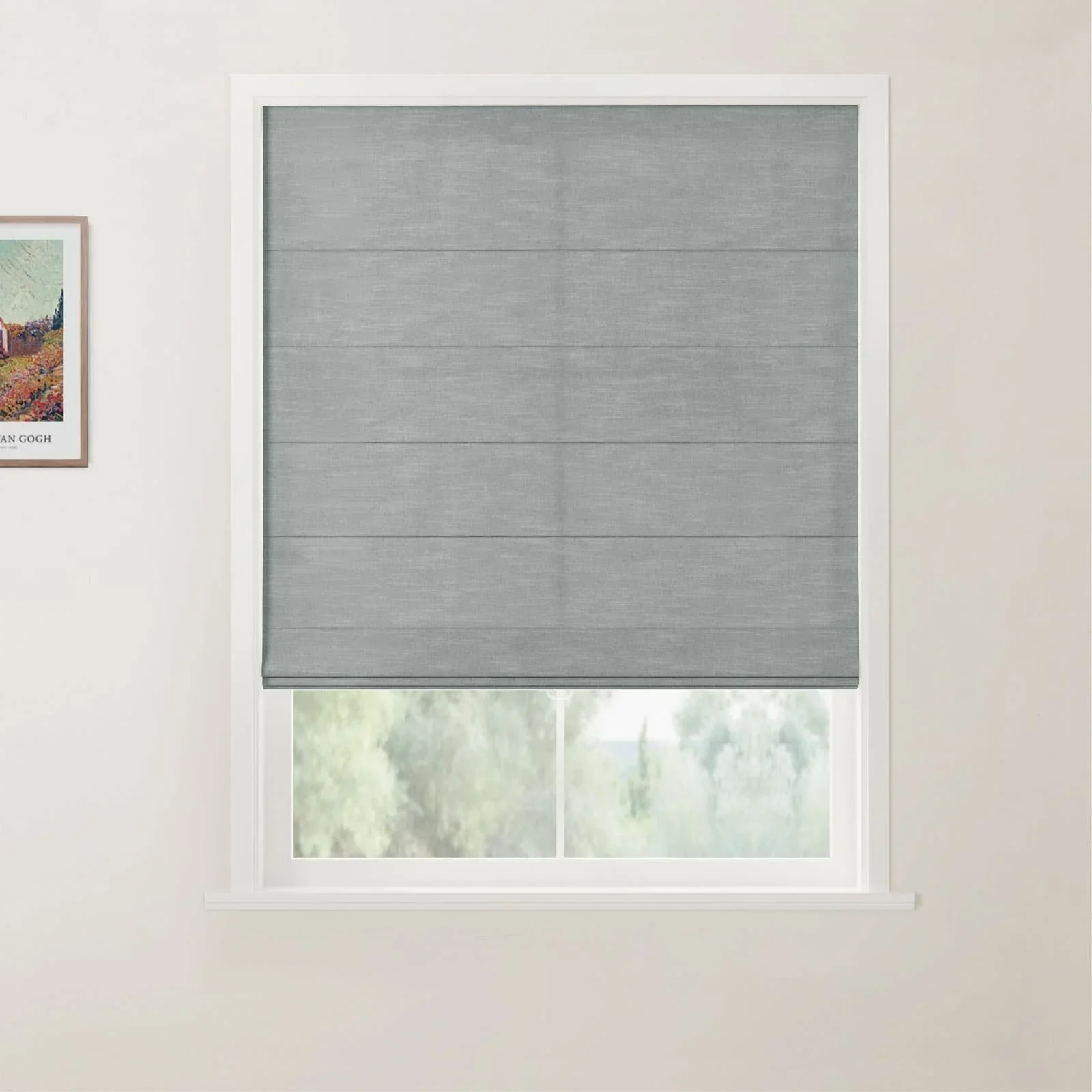 TWOPAGES Jawara Linen Cotton Back Slat Roman Shades Cordless - Image 28