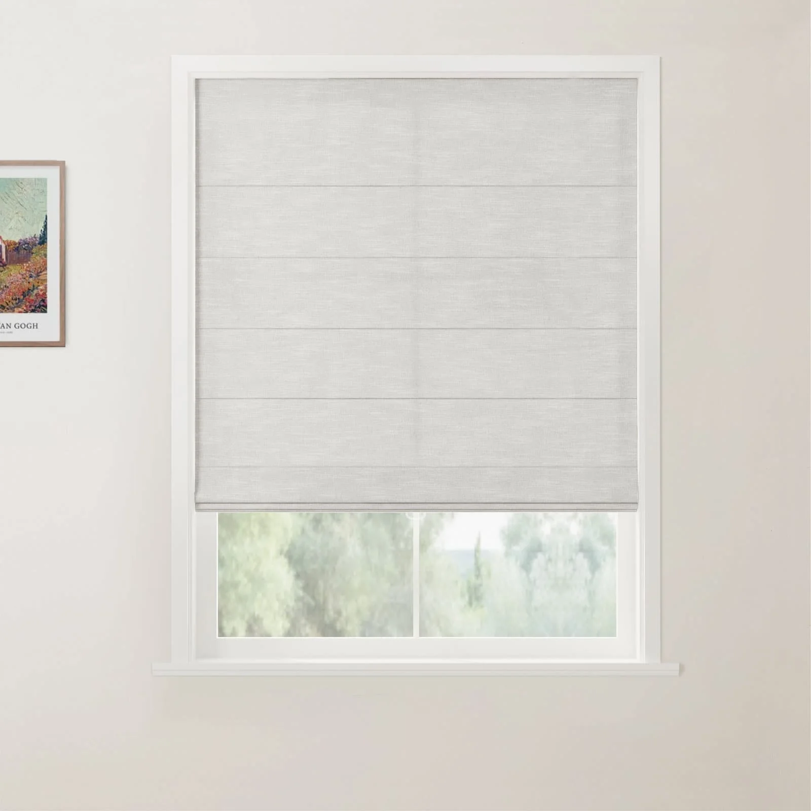 TWOPAGES Jawara Linen Cotton Back Slat Roman Shades Cordless - Image 29