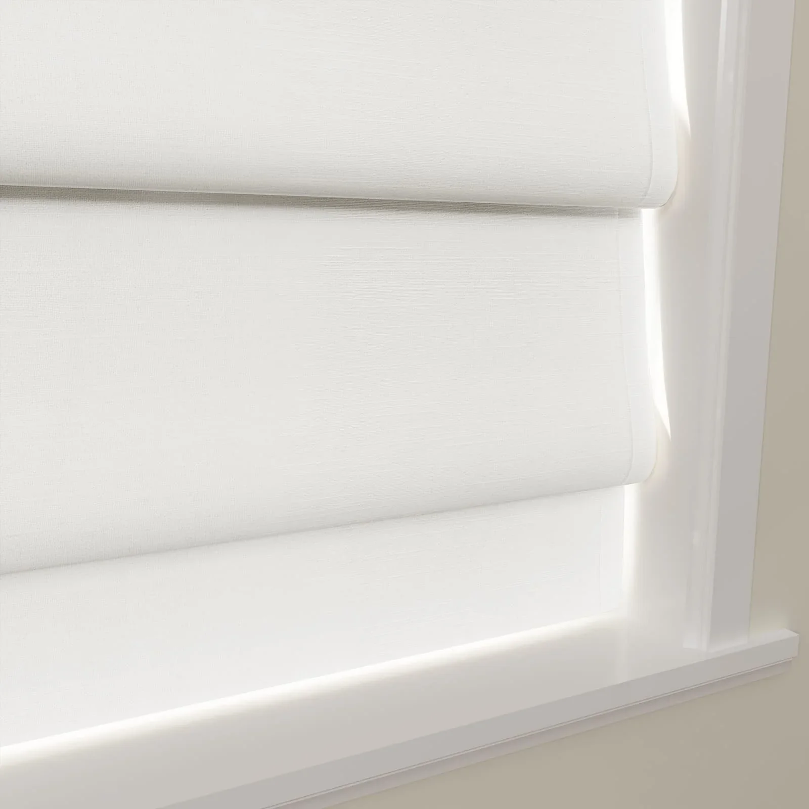 Jawara Linen Cotton Deco Fold Roman Shade Cordless - Image 11