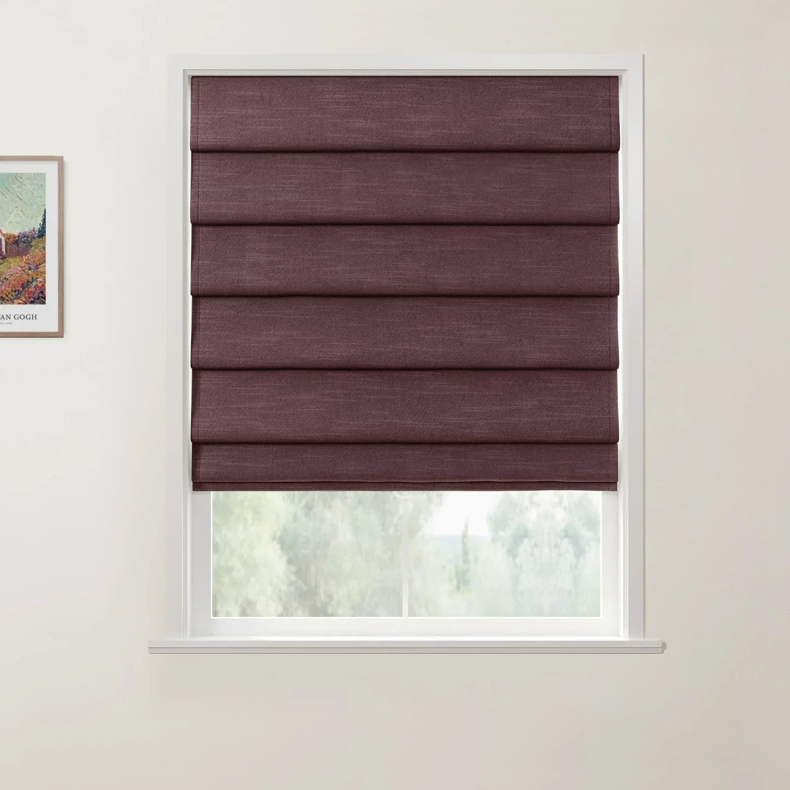 Jawara Linen Cotton Deco Fold Roman Shade Cordless - Image 26