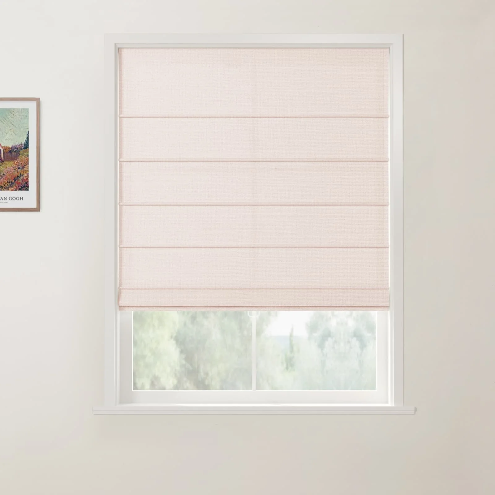 Jawara Linen Cotton Front Slat Roman Shade Cordless - Image 24