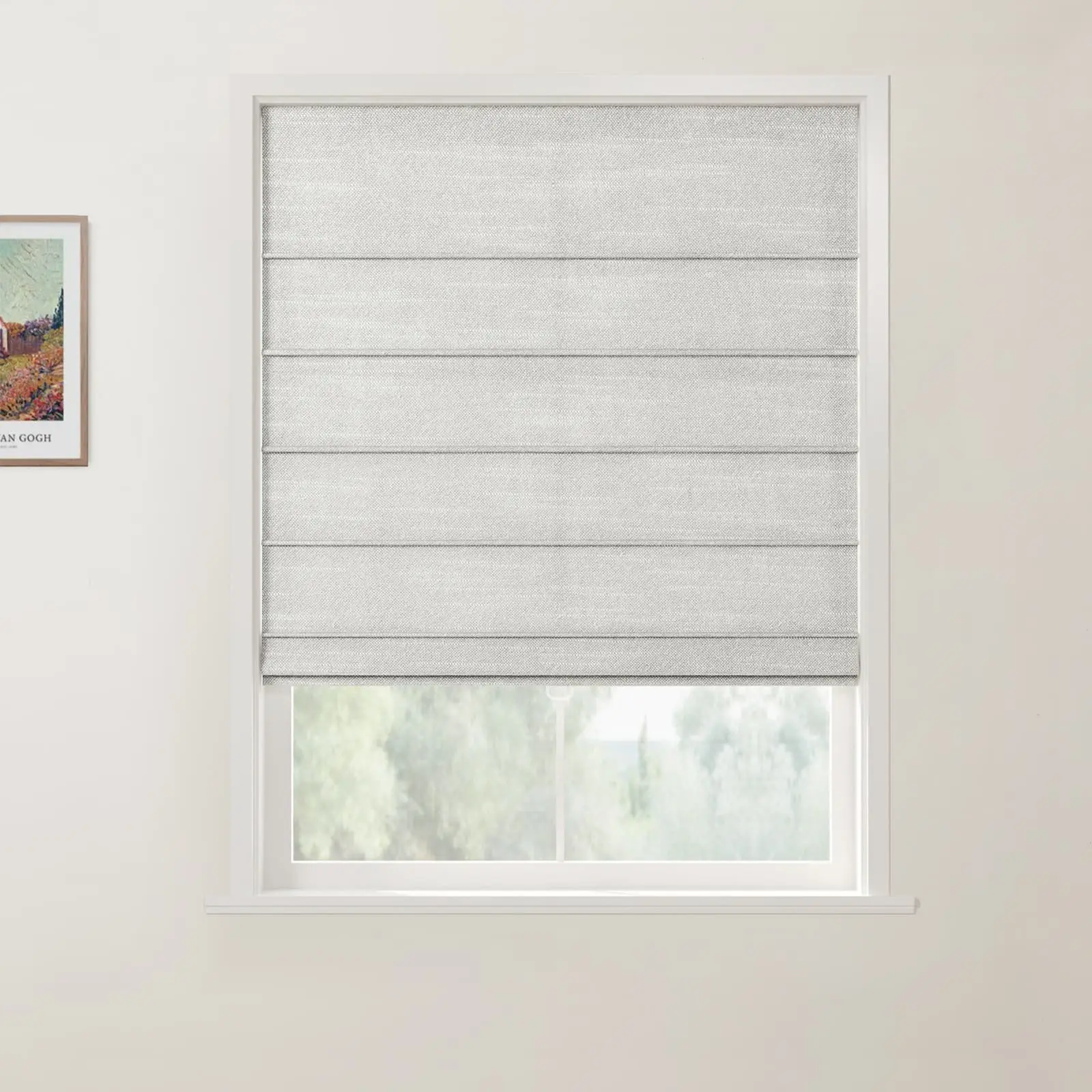 Jawara Linen Cotton Front Slat Roman Shade Cordless - Image 28