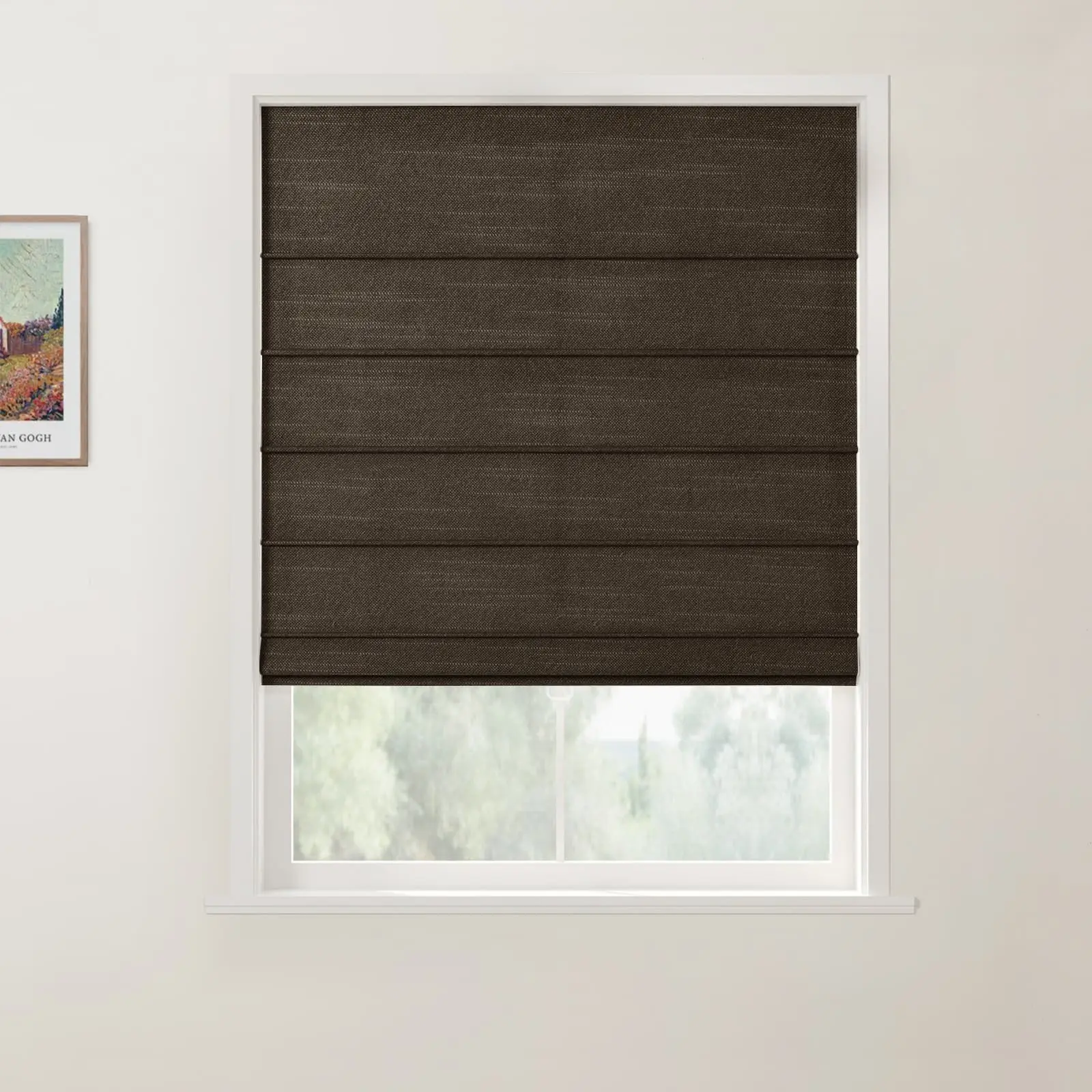 Jawara Linen Cotton Front Slat Roman Shade Cordless - Image 29