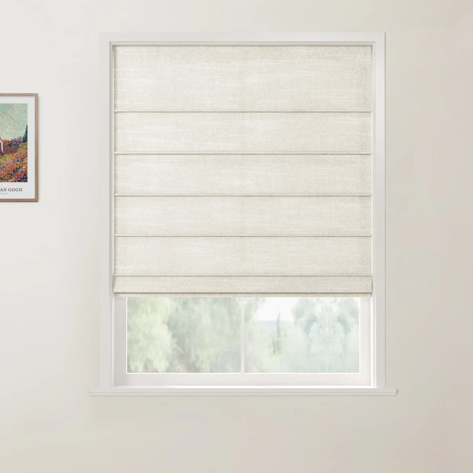 Jawara Linen Cotton Front Slat Roman Shade Cordless - Image 31