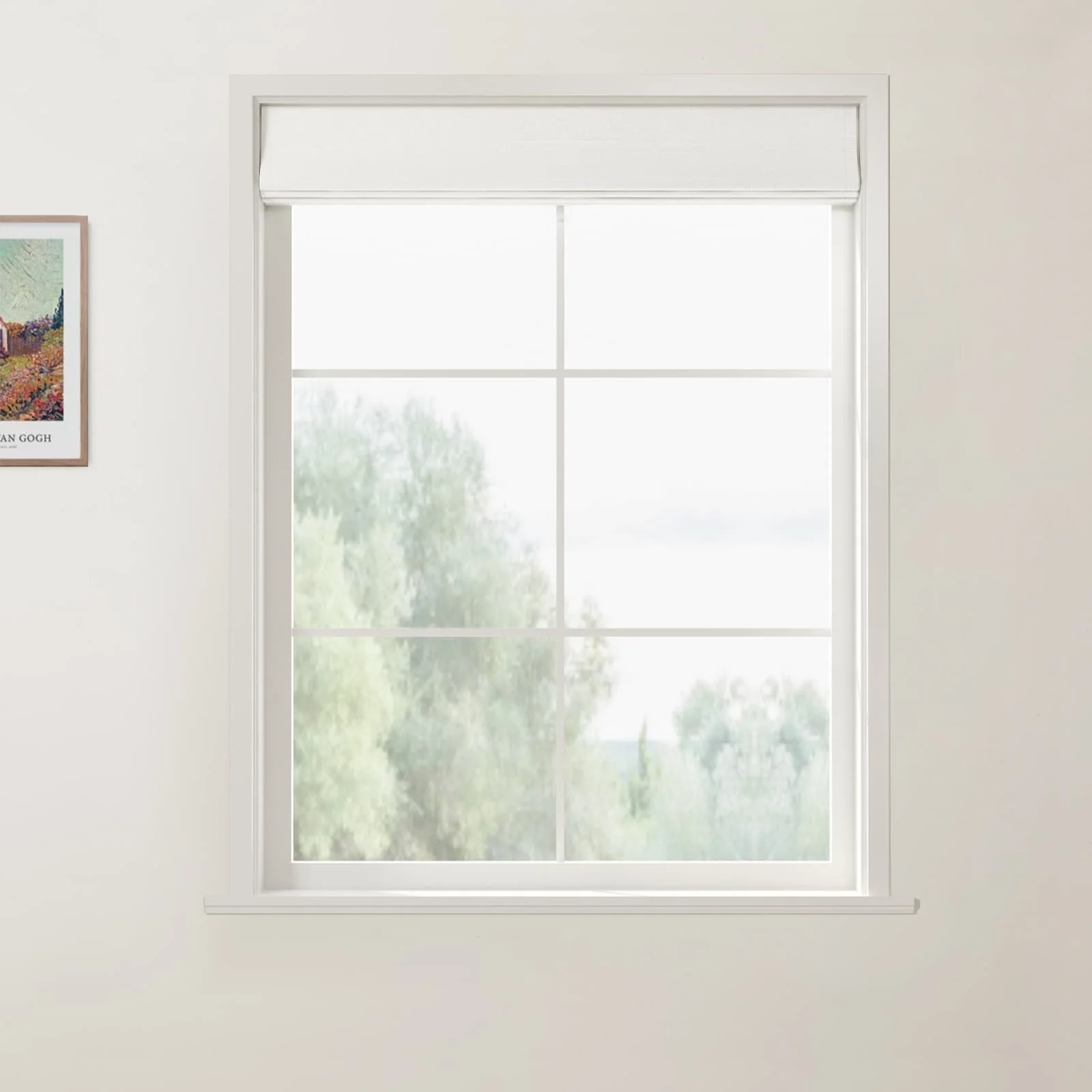 Jawara Linen Cotton Front Slat Roman Shade Cordless - Image 4