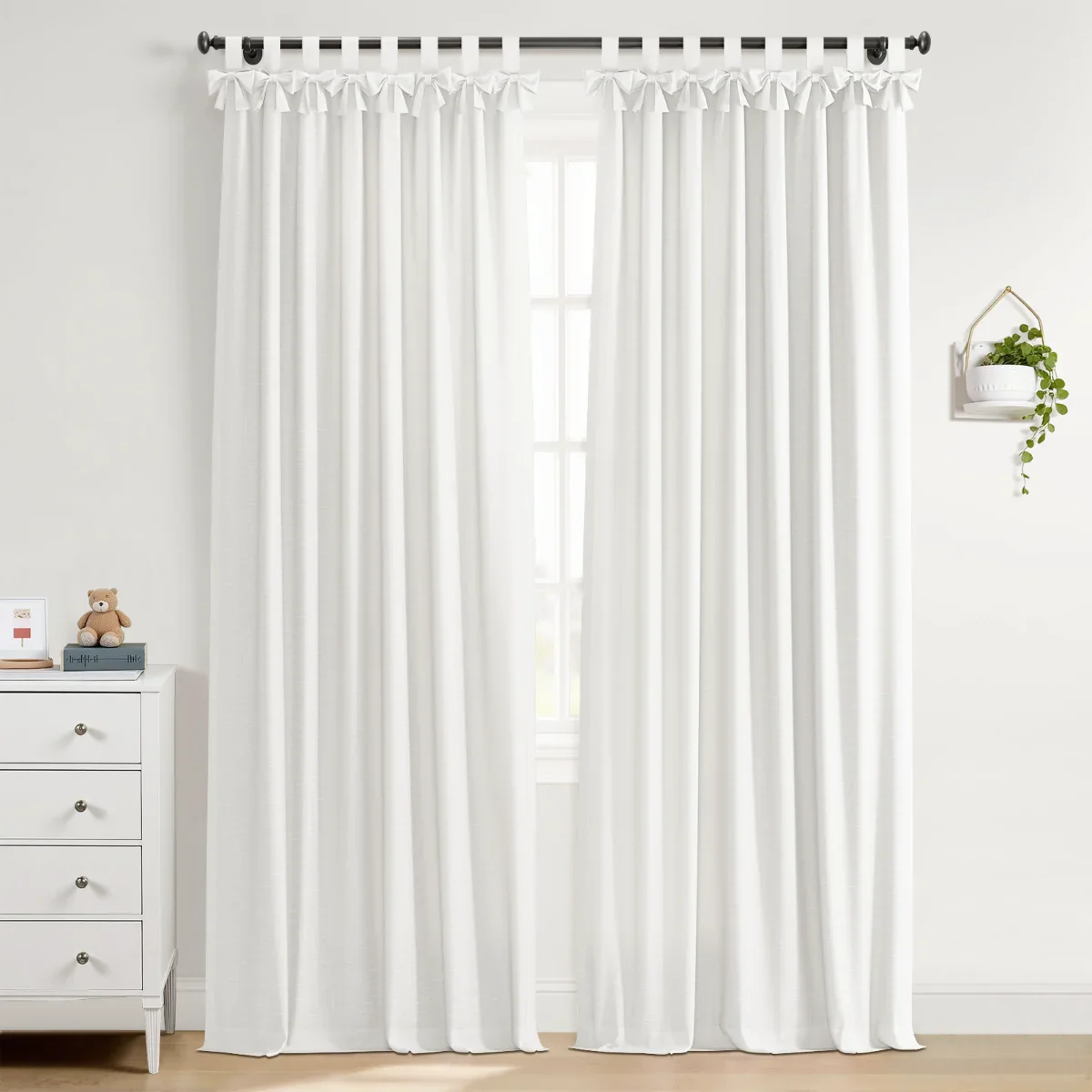 Jawara Linen Cotton Tie Top Bow Curtain - Image 16