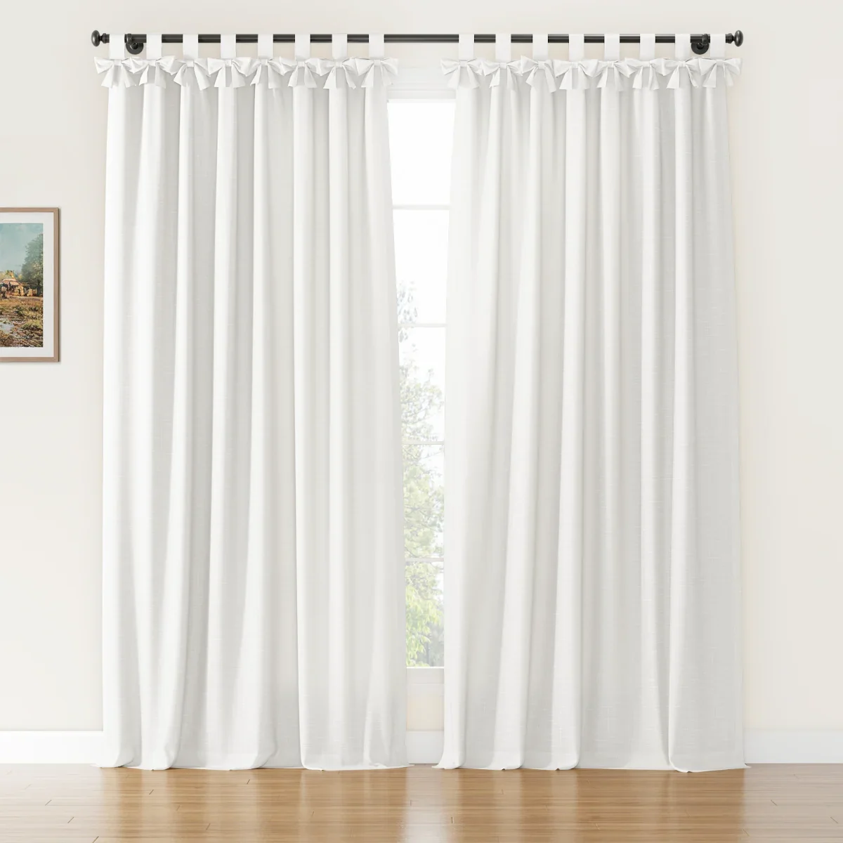 Jawara Linen Cotton Tie Top Bow Curtain - Image 18