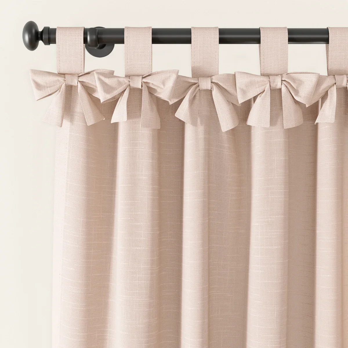 Jawara Linen Cotton Tie Top Bow Curtain - Image 2