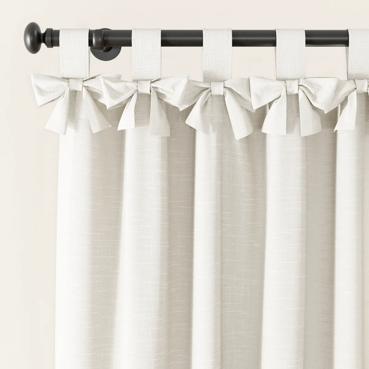 Jawara Linen Cotton Tie Top Bow Curtain - Image 22