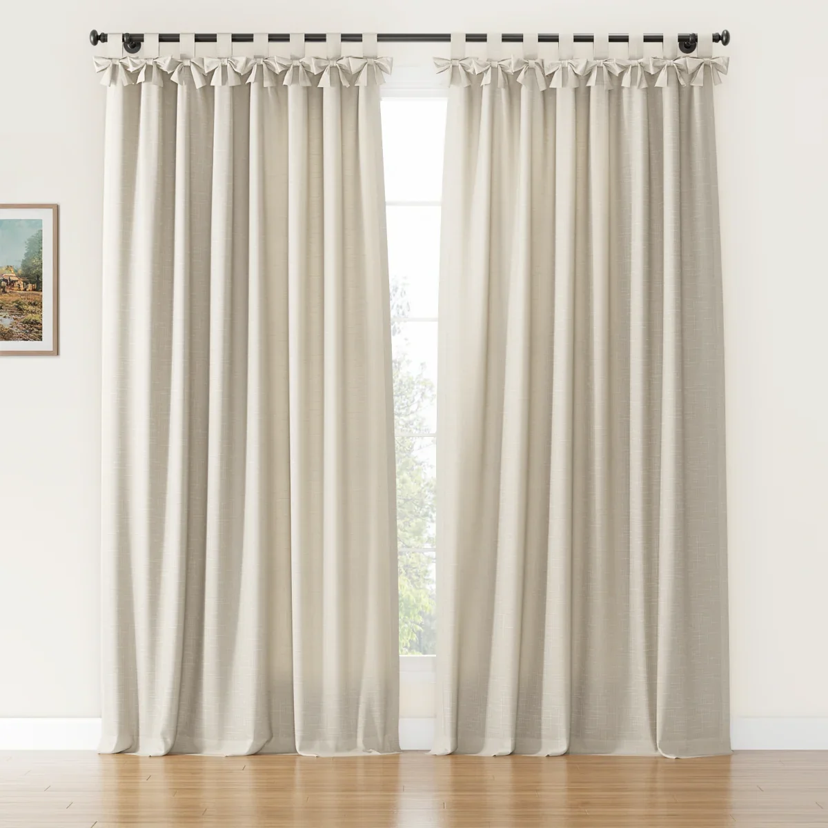 Jawara Linen Cotton Tie Top Bow Curtain - Image 28