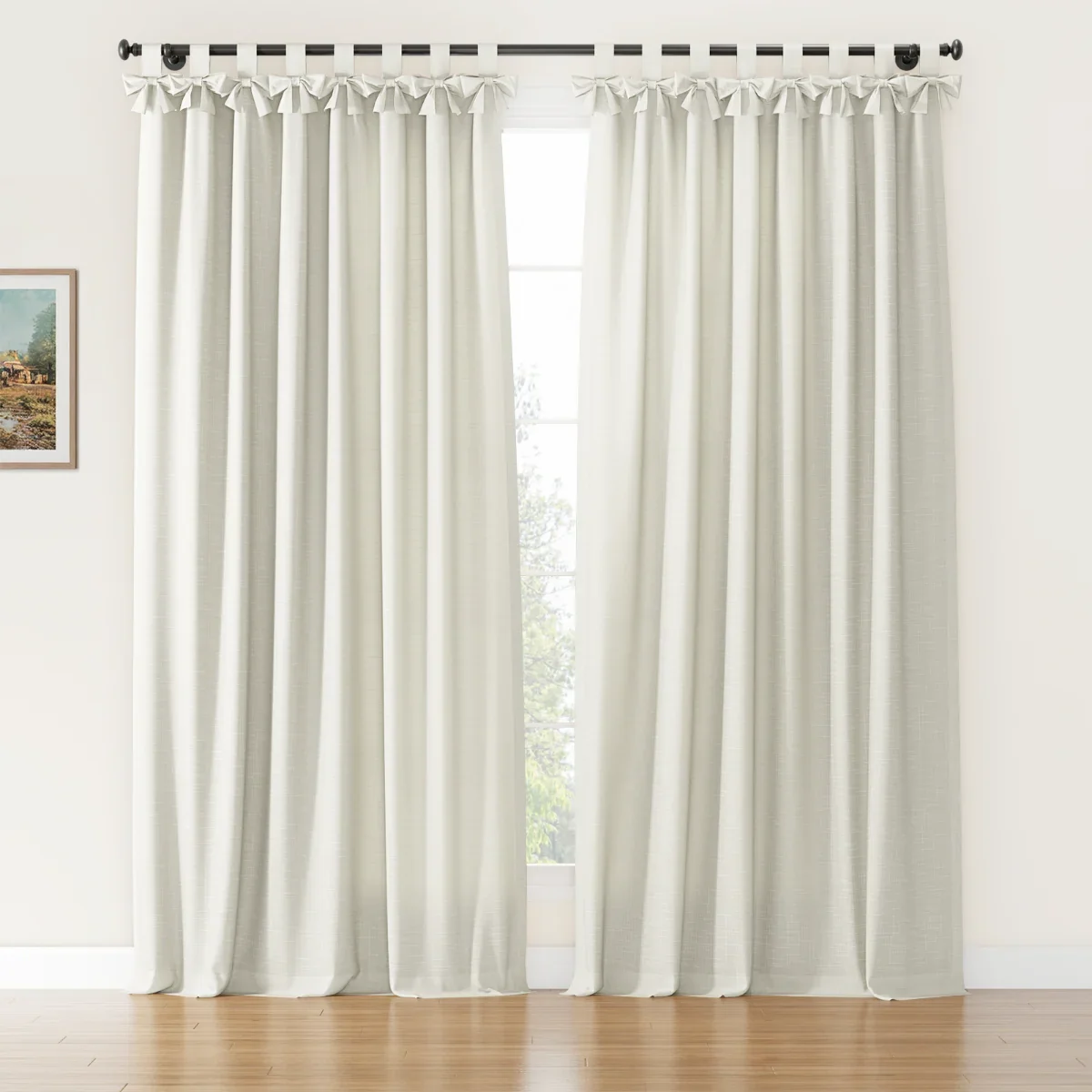 Jawara Linen Cotton Tie Top Bow Curtain - Image 37