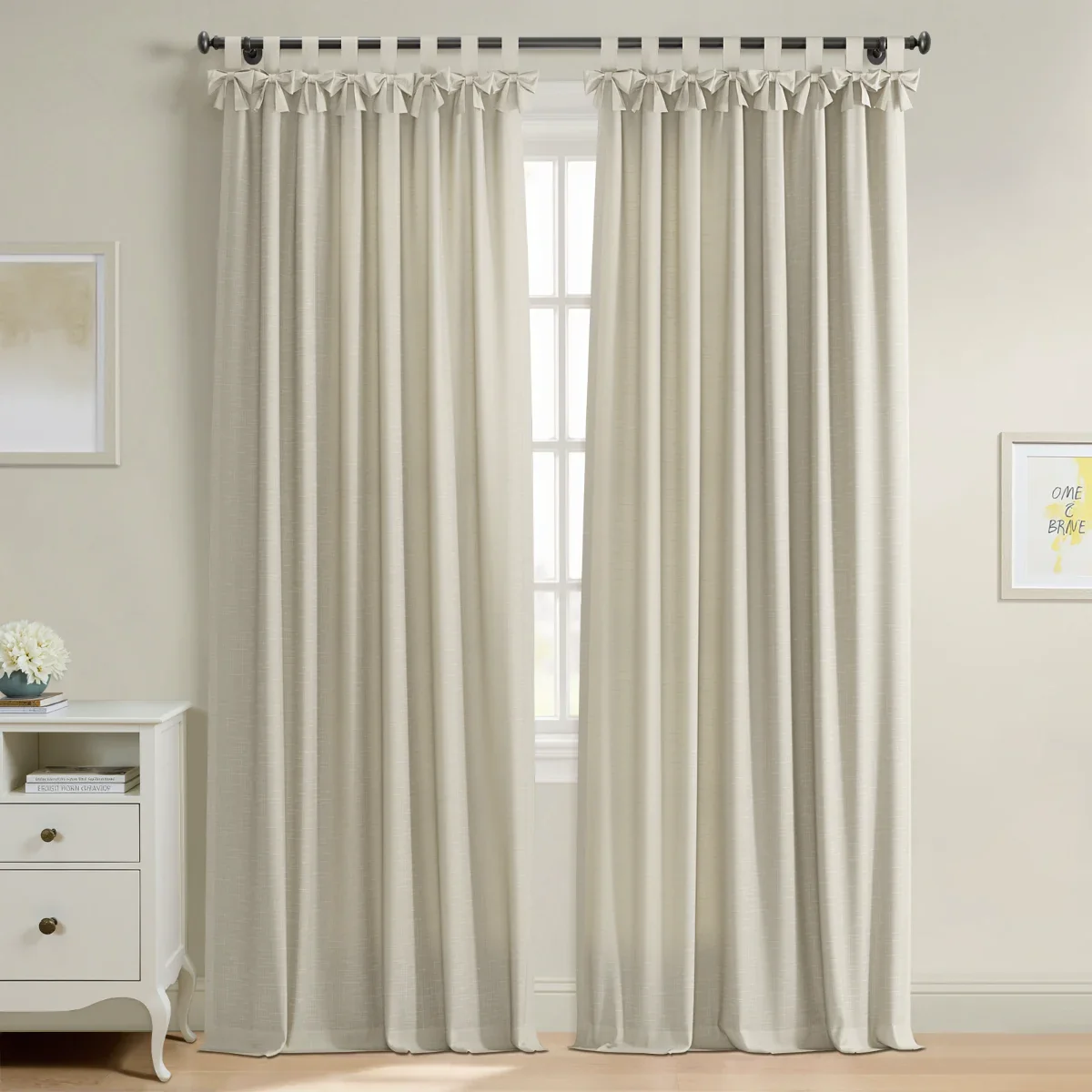Jawara Linen Cotton Tie Top Bow Curtain - Image 41