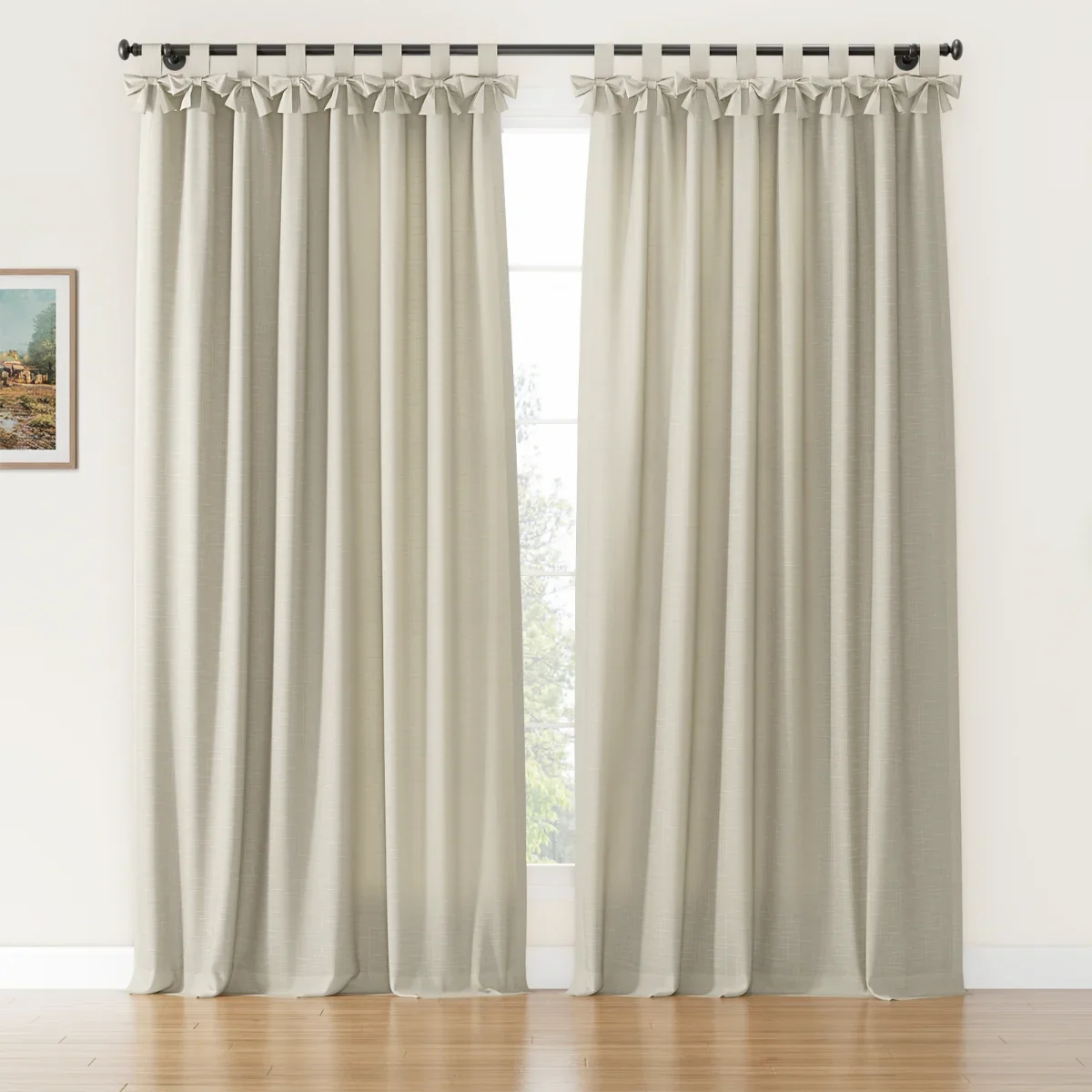 Jawara Linen Cotton Tie Top Bow Curtain - Image 43