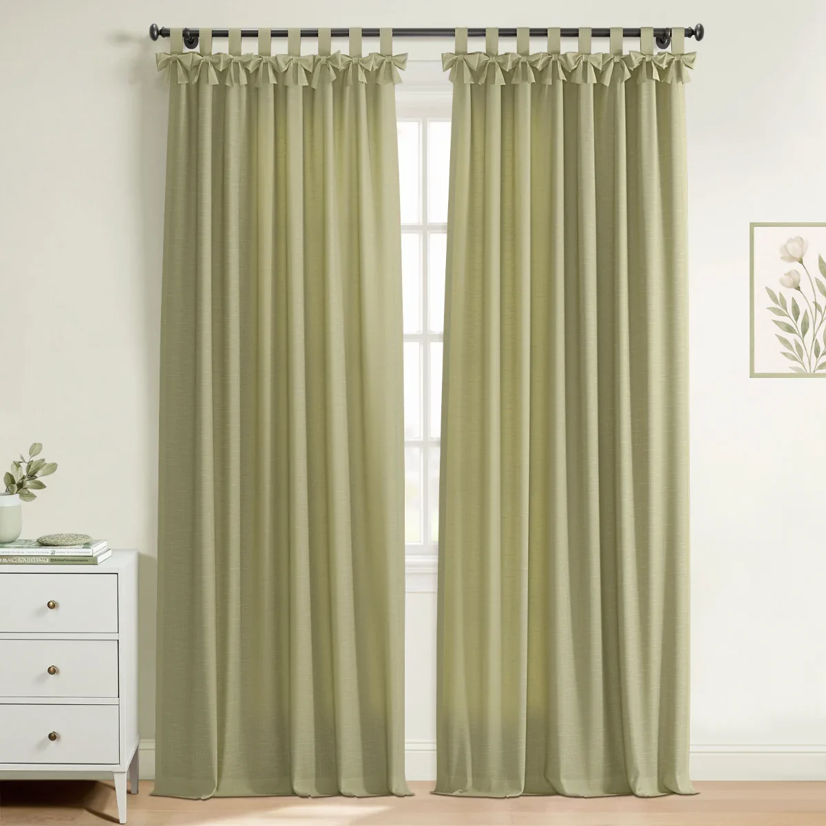 Jawara Linen Cotton Tie Top Bow Curtain - Image 47