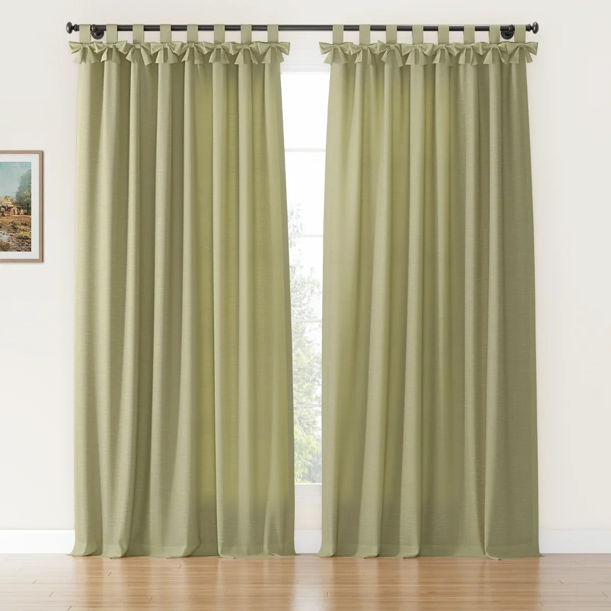 Jawara Linen Cotton Tie Top Bow Curtain - Image 49