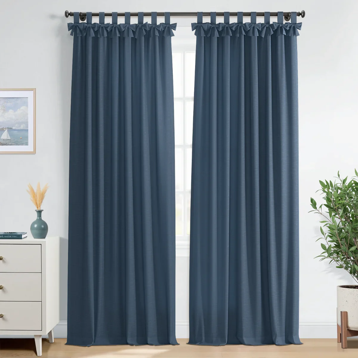 Jawara Linen Cotton Tie Top Bow Curtain - Image 53
