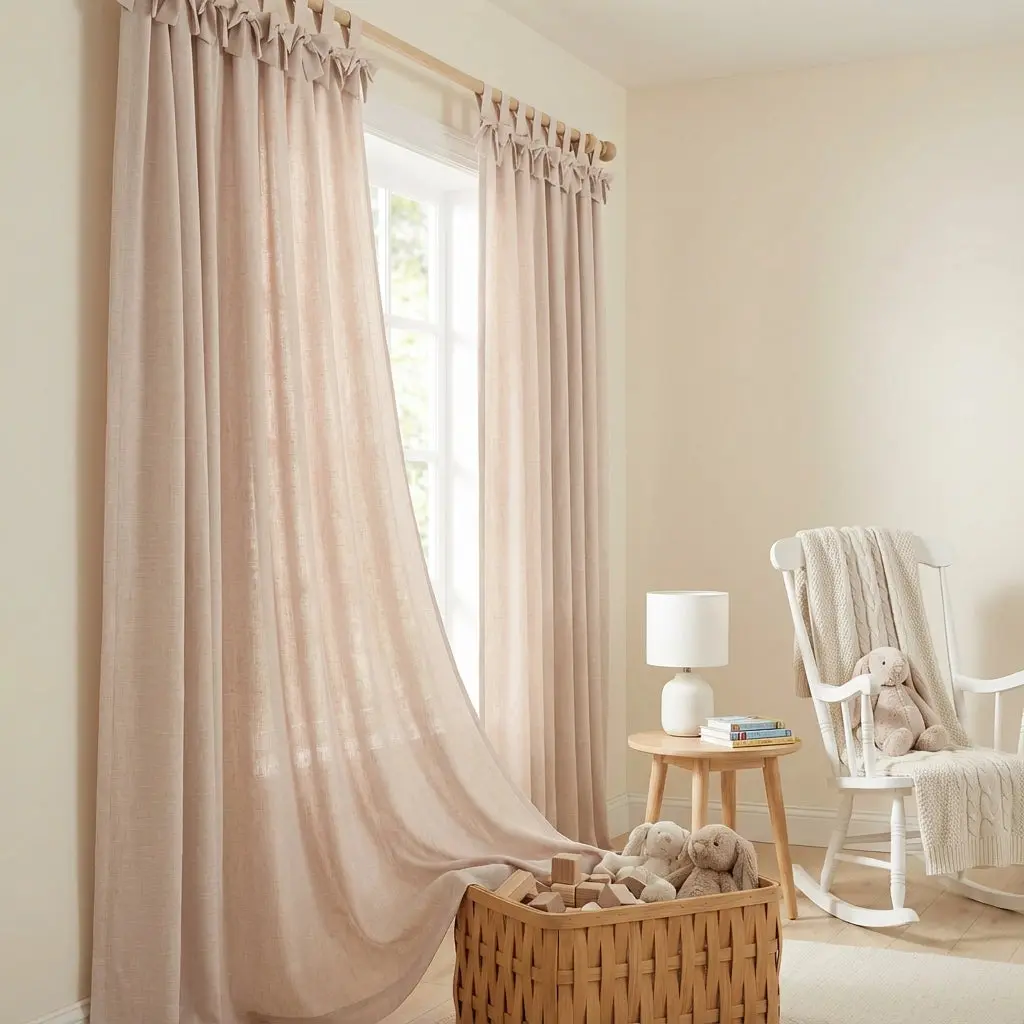 Jawara Linen Cotton Tie Top Bow Curtain - Image 8