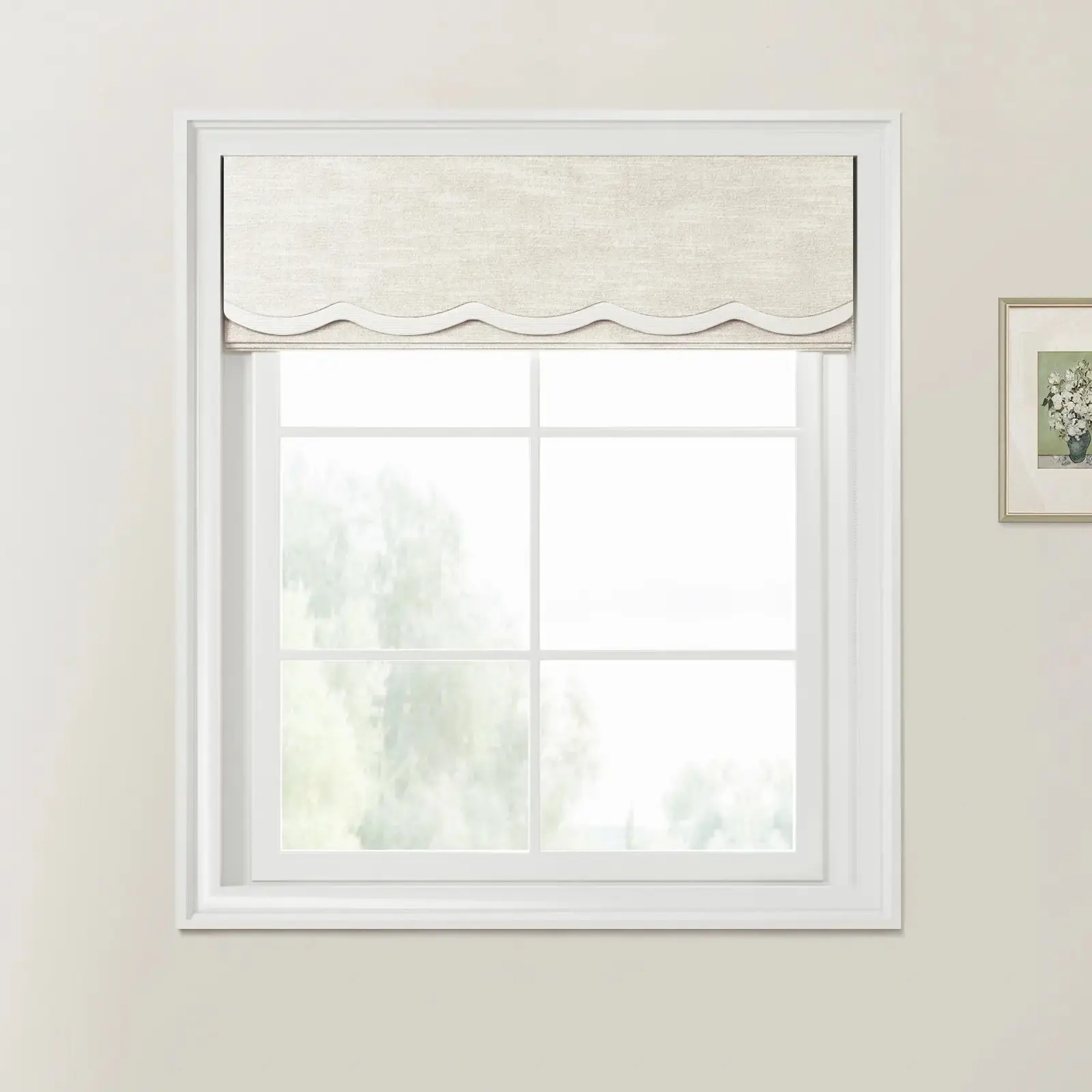Jawara Linen Cotton Valanced Day Night Roman Shade Cord Lift - Image 13