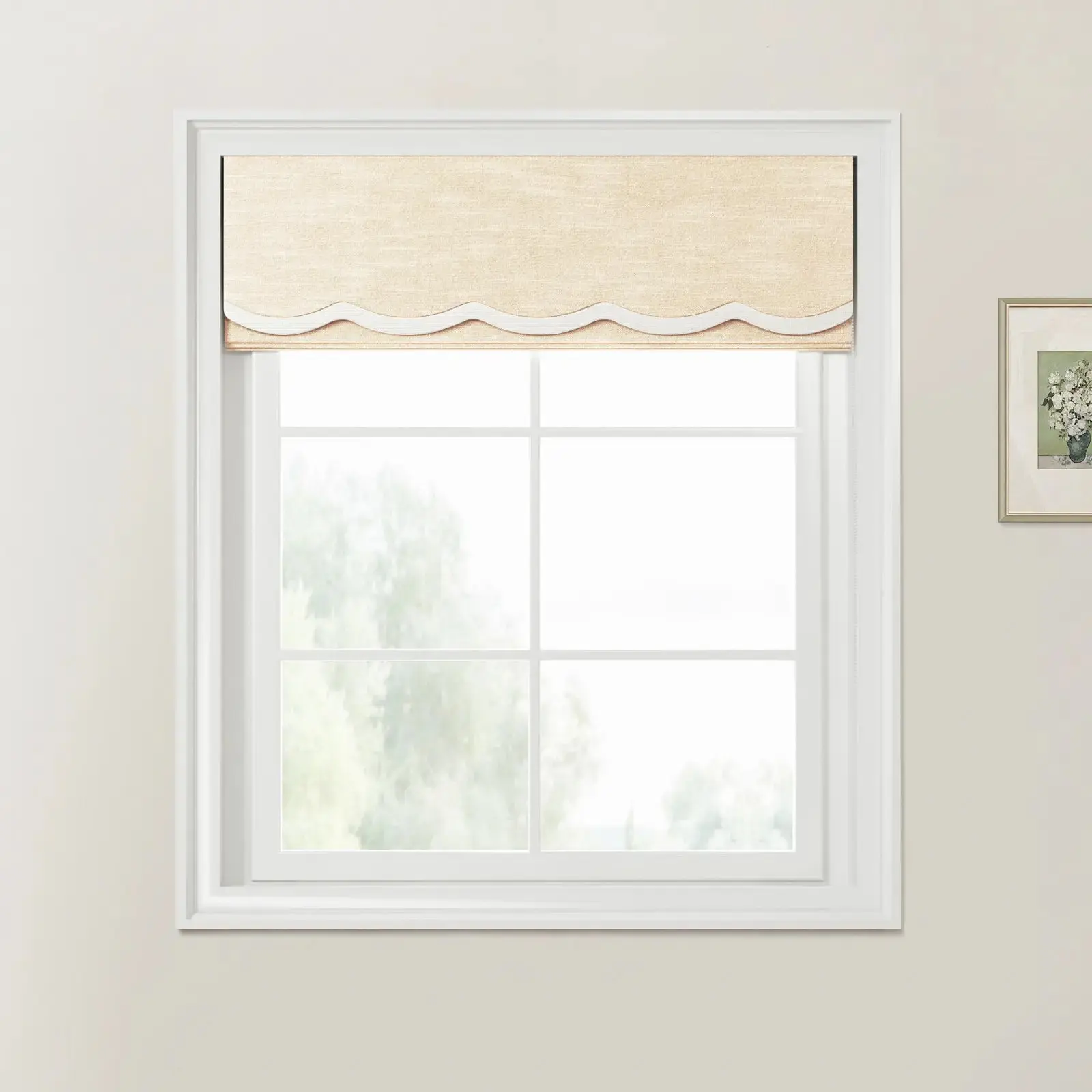 Jawara Linen Cotton Valanced Day Night Roman Shade Cord Lift - Image 30