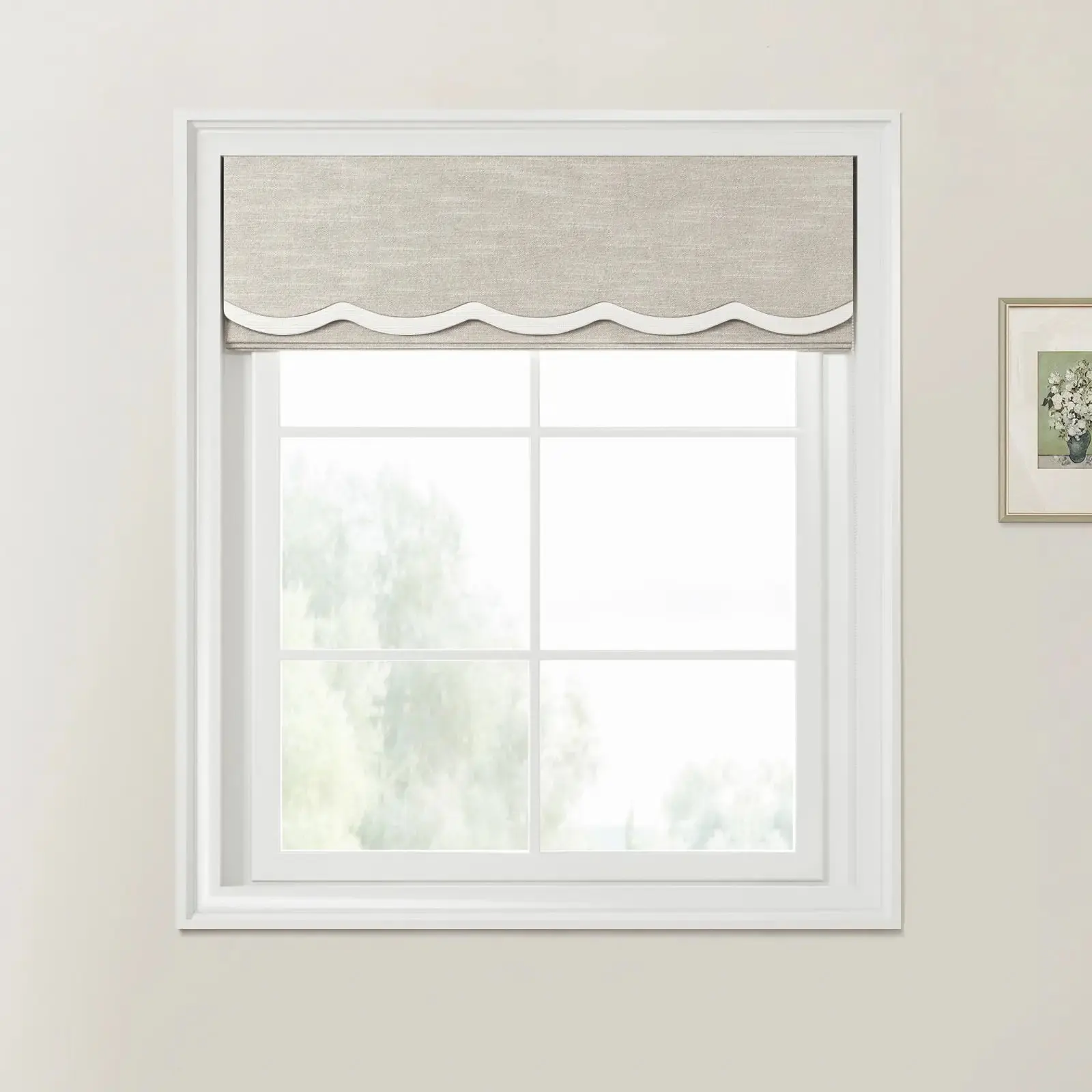 Jawara Linen Cotton Valanced Day Night Roman Shade Cord Lift - Image 36
