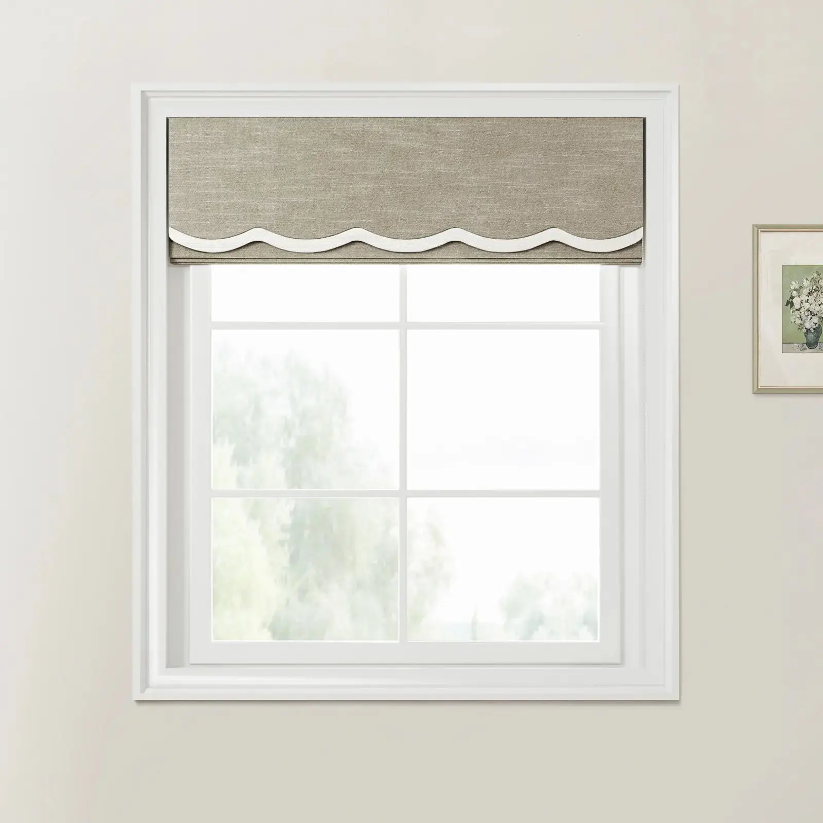 Jawara Linen Cotton Valanced Day Night Roman Shade Cord Lift - Image 39