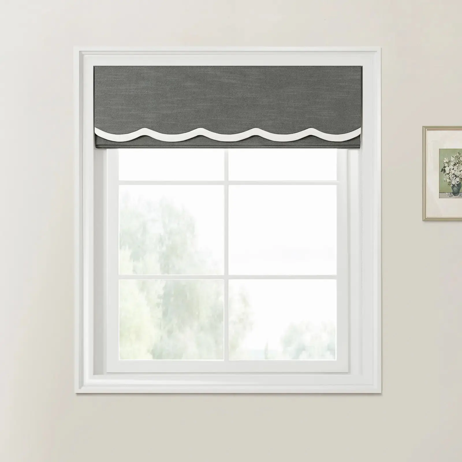 Jawara Linen Cotton Valanced Day Night Roman Shade Cord Lift - Image 41