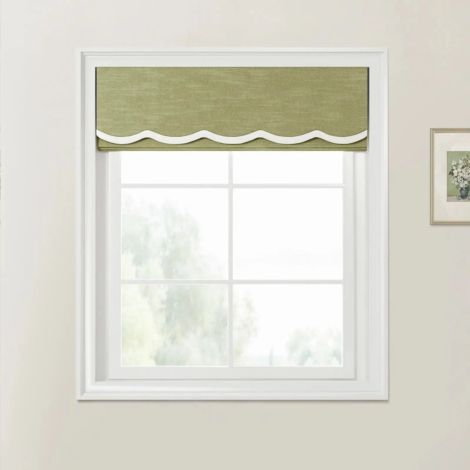 Jawara Linen Cotton Valanced Day Night Roman Shade Cord Lift - Image 48