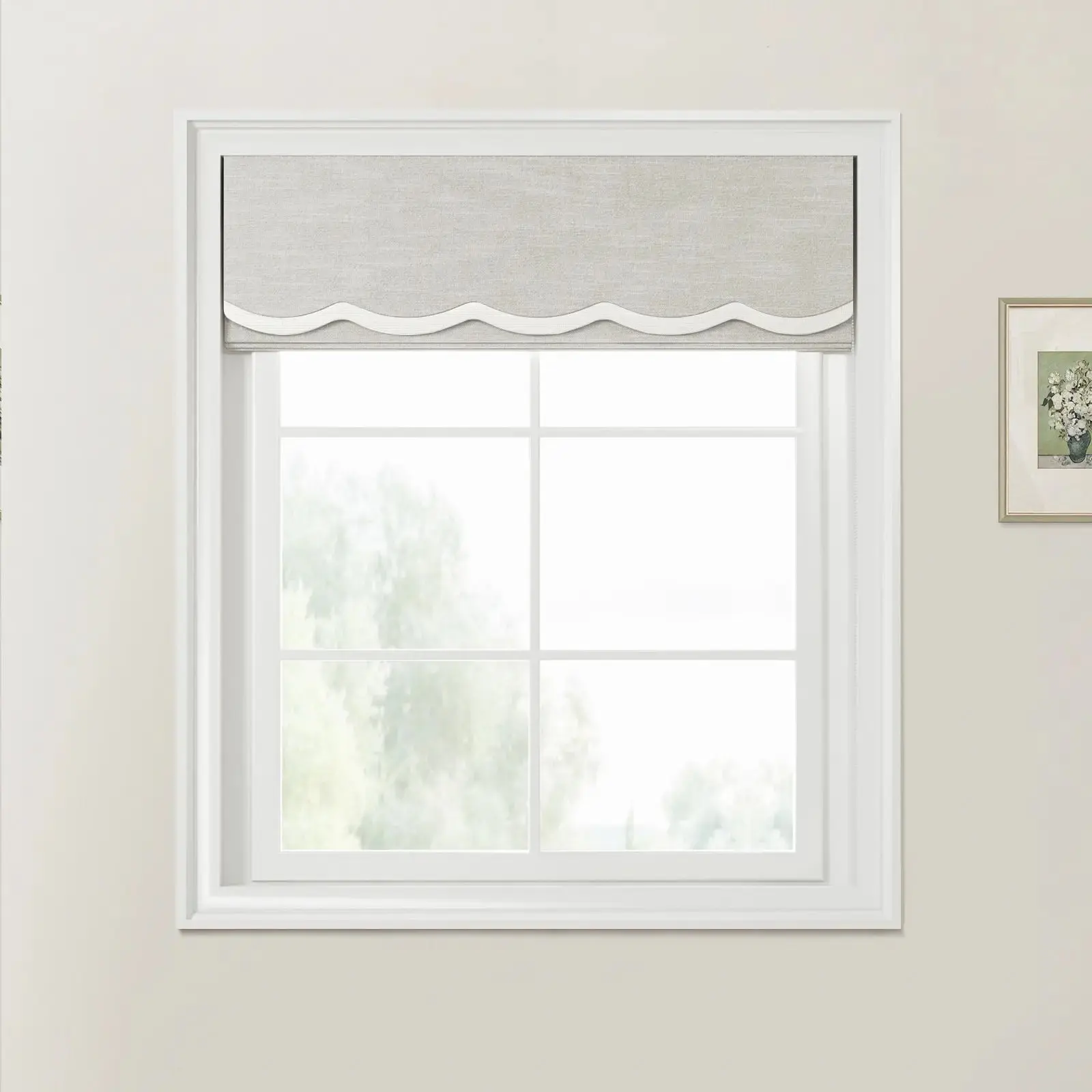 Jawara Linen Cotton Valanced Day Night Roman Shade Cord Lift - Image 66
