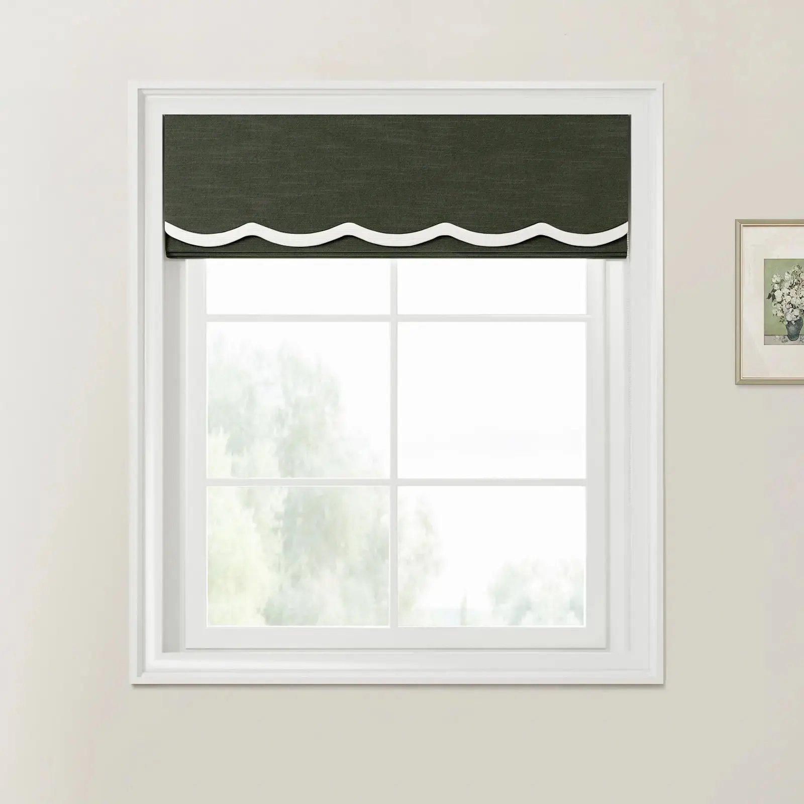 Jawara Linen Cotton Valanced Day Night Roman Shade Cord Lift - Image 72