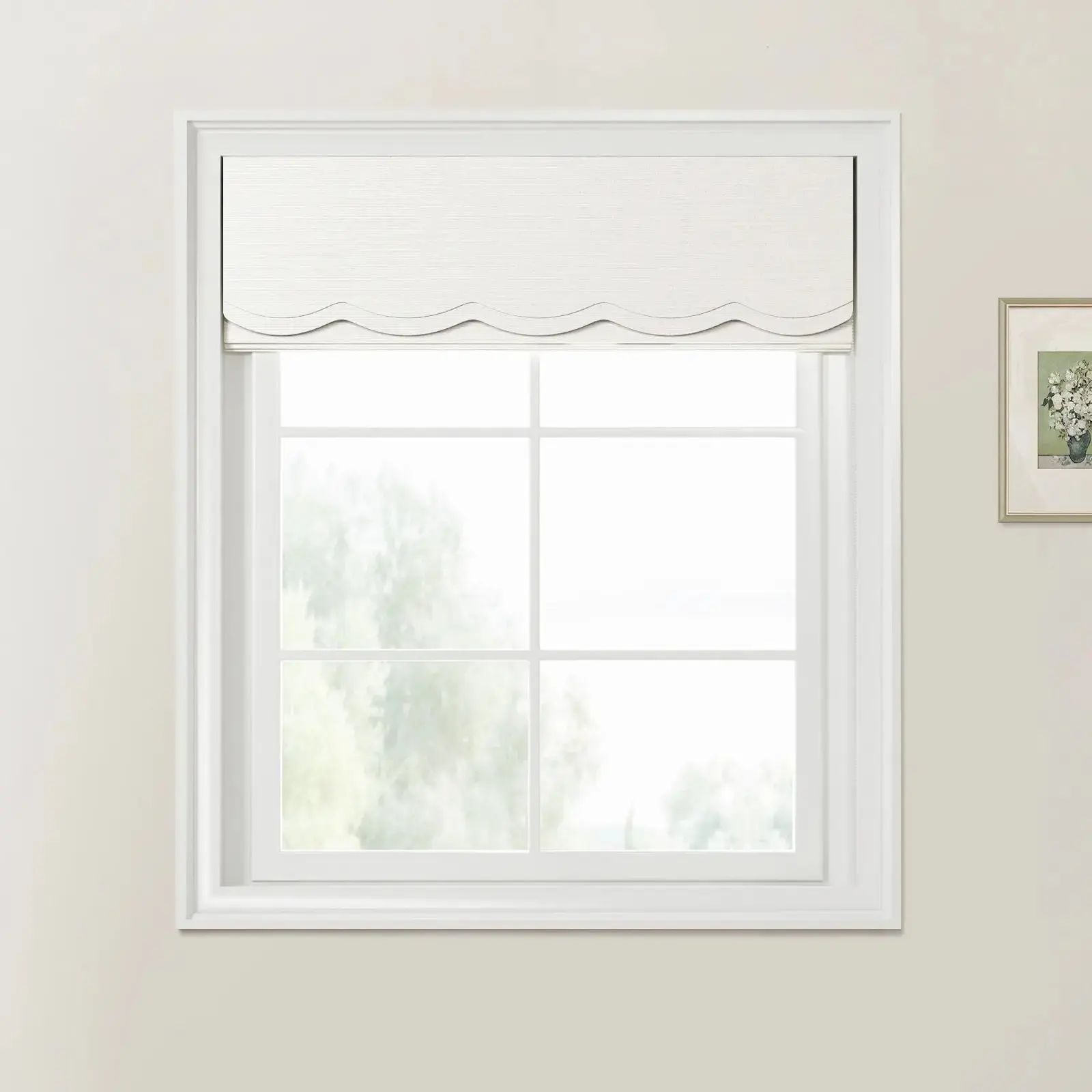 Jawara Linen Cotton Valanced Day Night Roman Shade Cord Lift - Image 9