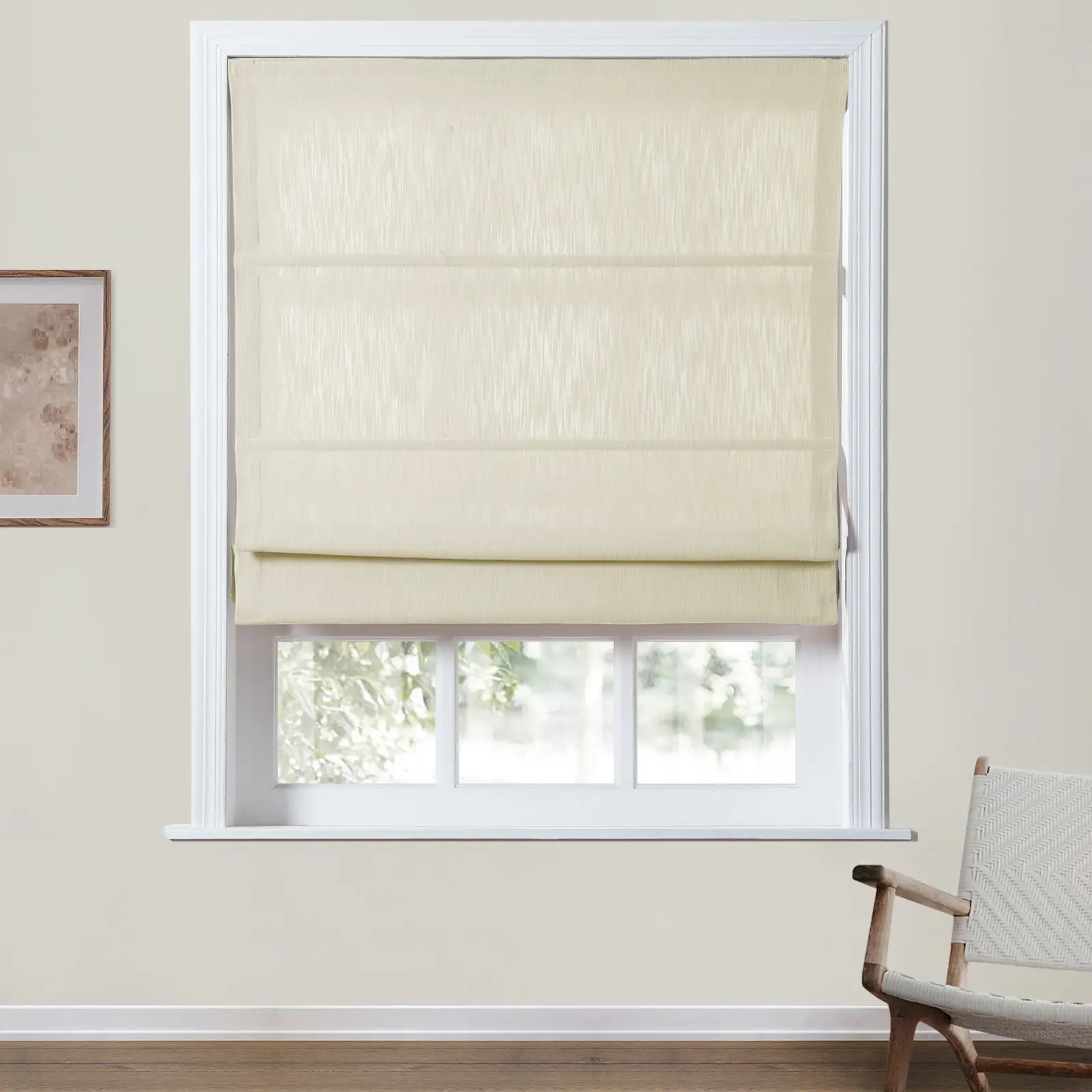 TWOPAGES Joy 100% European Flax Linen Sheer Roman Shade Cordless - Image 3