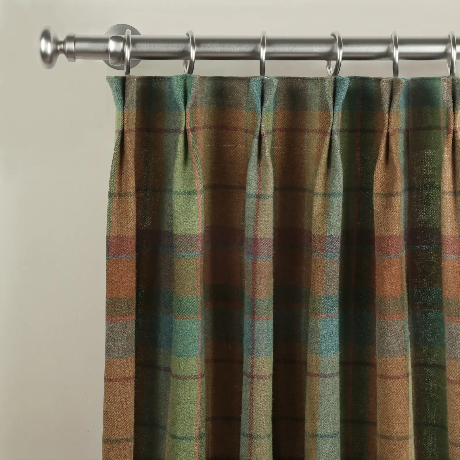 Karin Plaid Pure Wool Thermal Curtain Pleated - Image 16