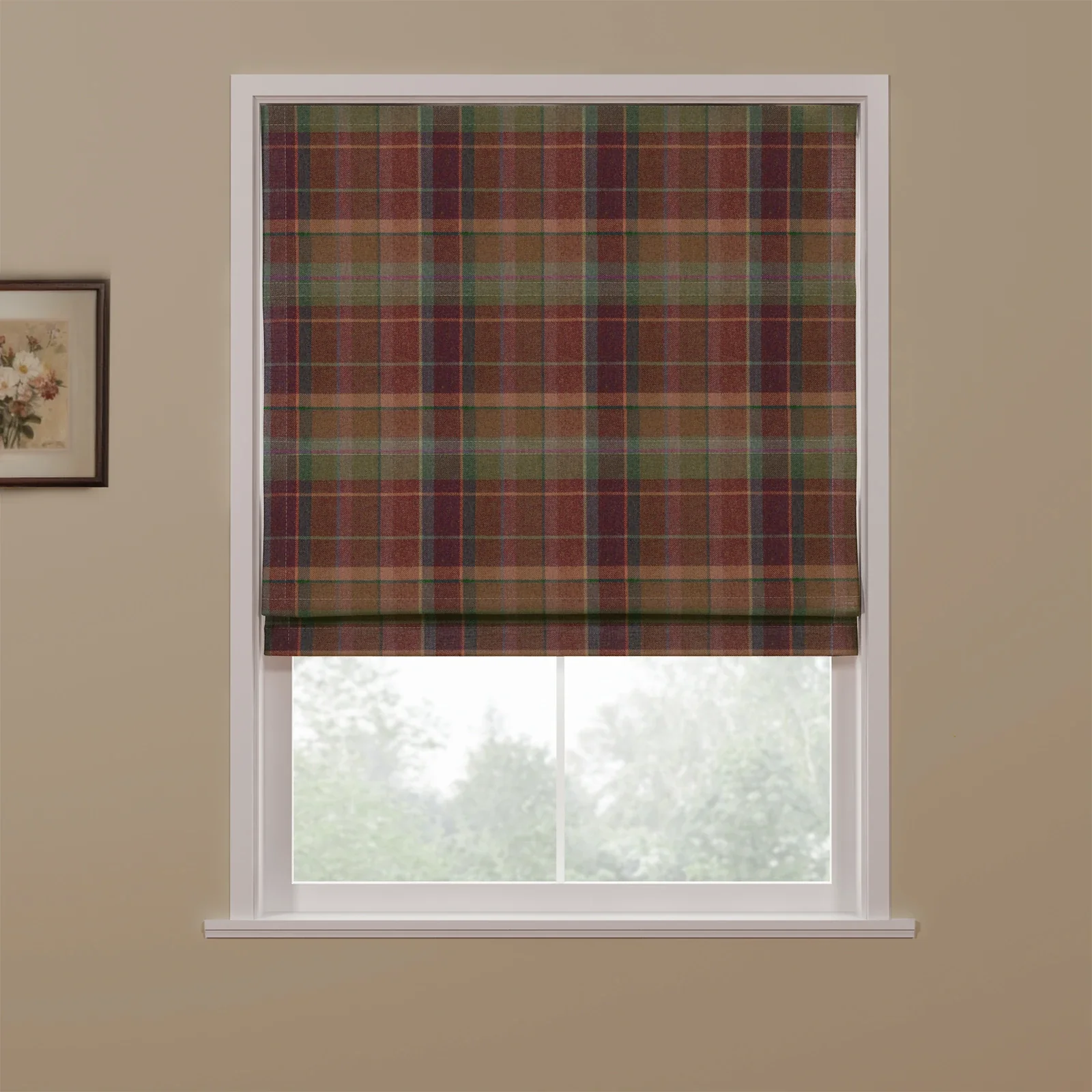 Karin Plaid Pure Wool Thermal Roman Shade Cordless - Image 26