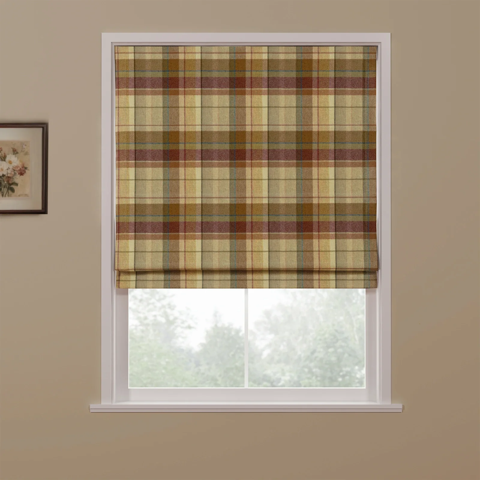 Karin Plaid Pure Wool Thermal Roman Shade Cordless - Image 32