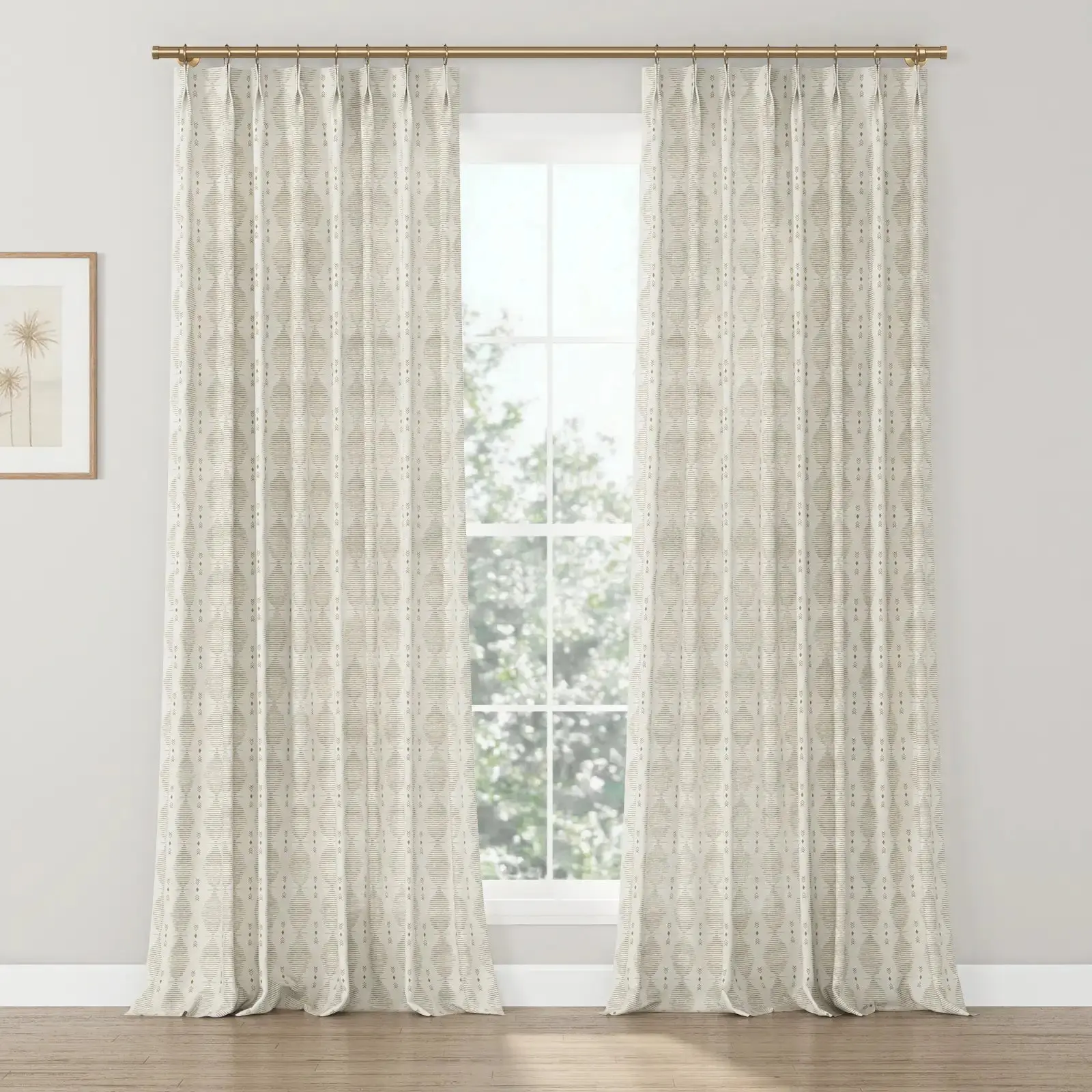 Kim Morrow Print Cotton Curtain Pleated - Image 12