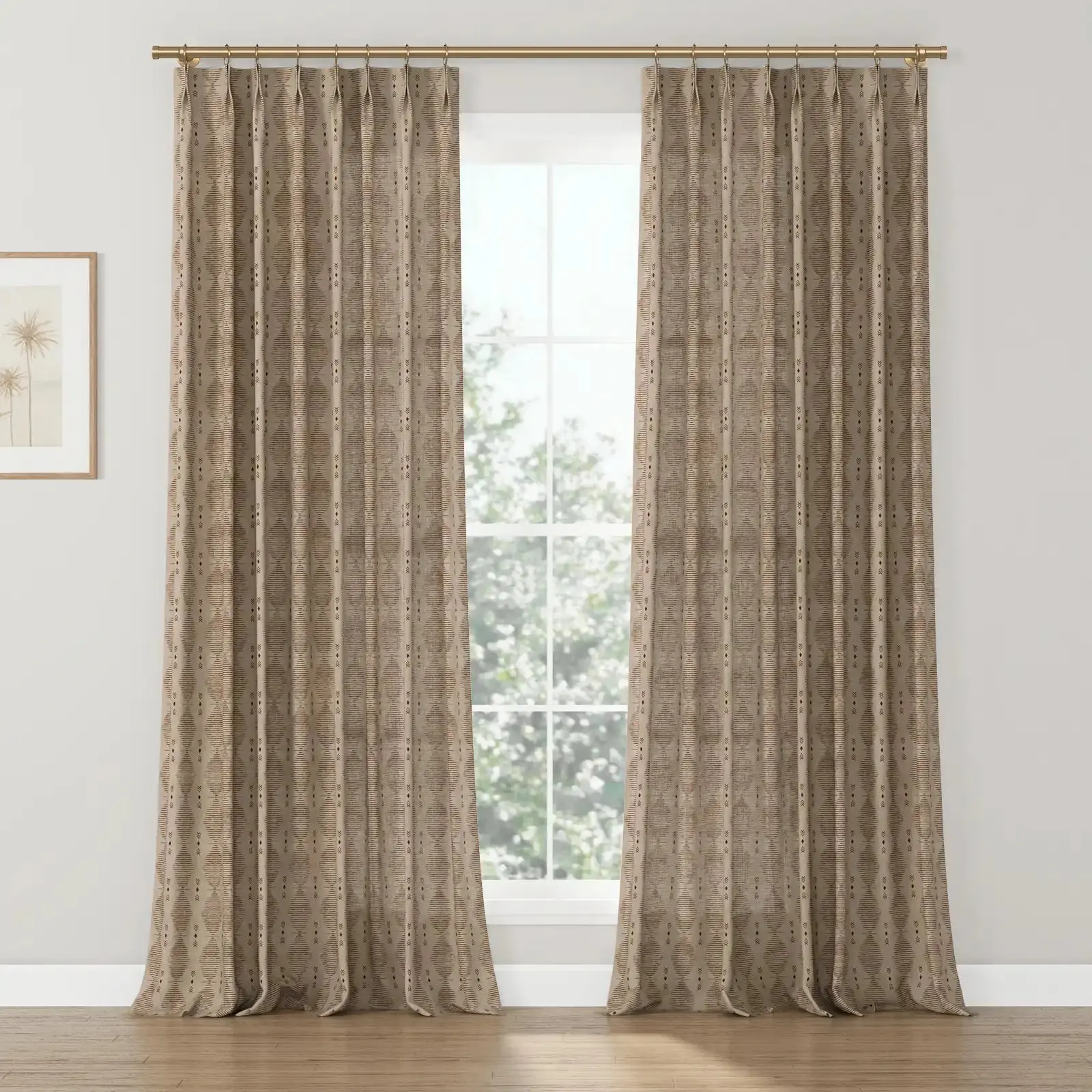 Kim Morrow Print Cotton Curtain Pleated - Image 13