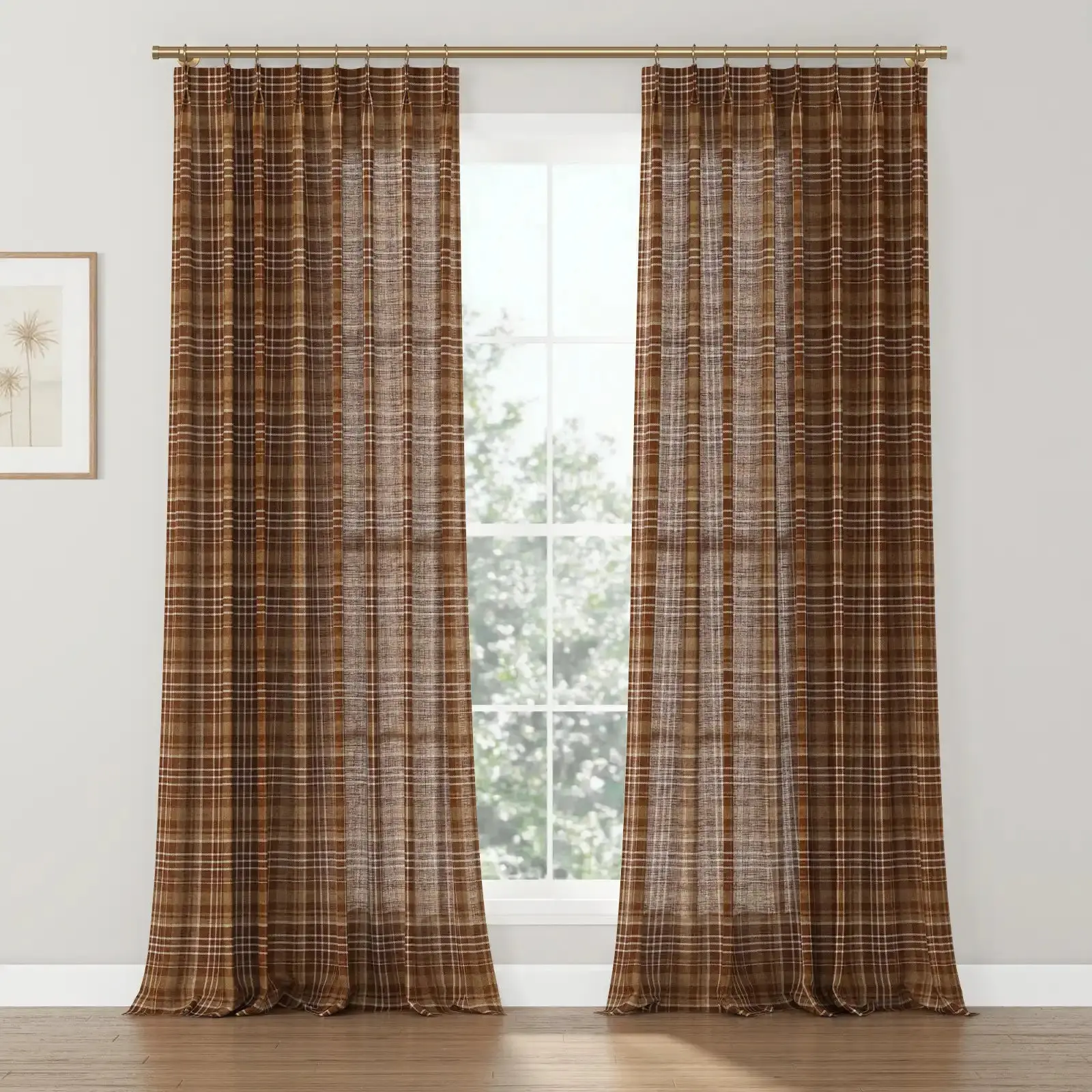 Kim Morrow Print Cotton Curtain Pleated - Image 8