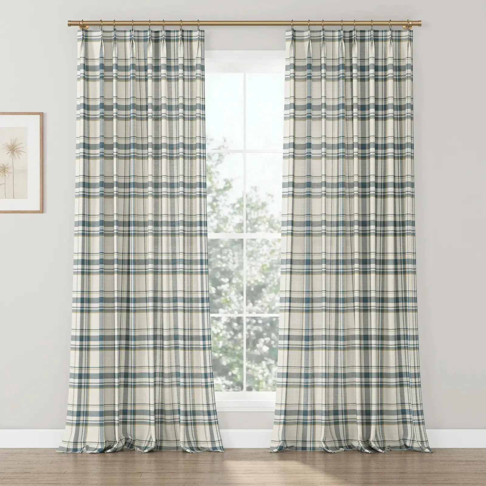 Kim Morrow Print Cotton Curtain Pleated - Image 9