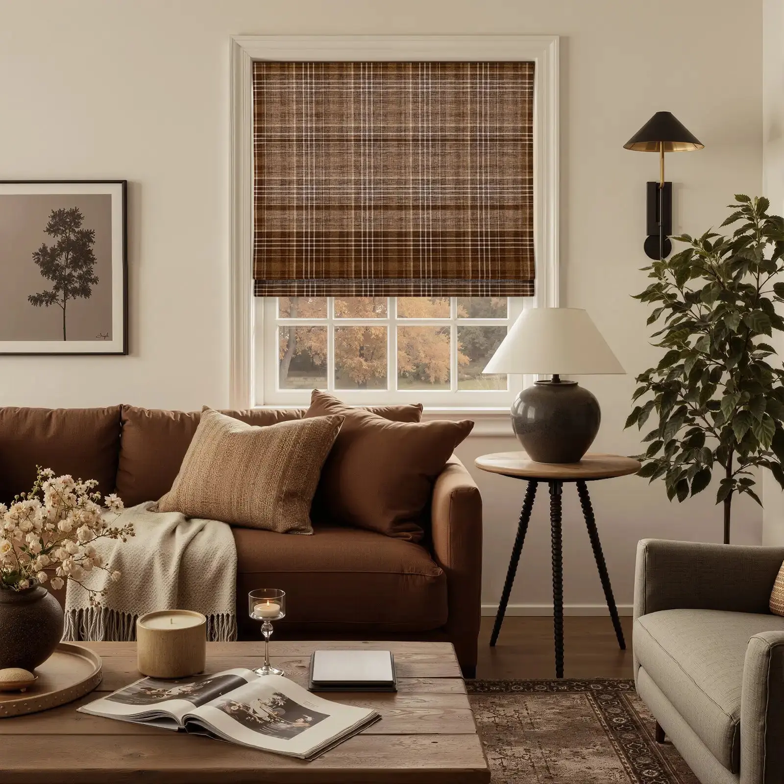 Kim Morrow Print Cotton Roman Shade Cordless - Image 2
