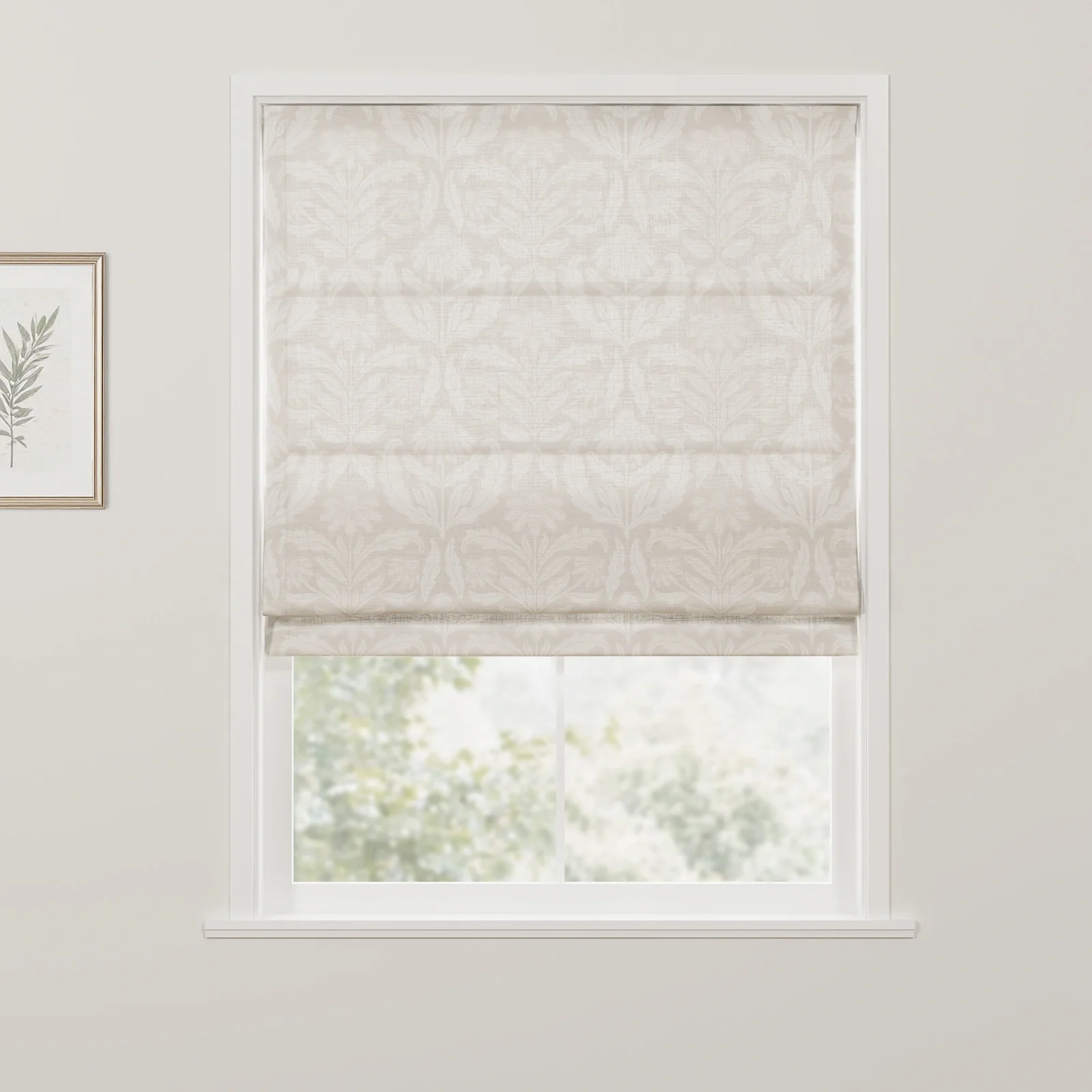 Leah Berin Dandelion Blockprint Cotton Roman Shade Cordless - Image 9
