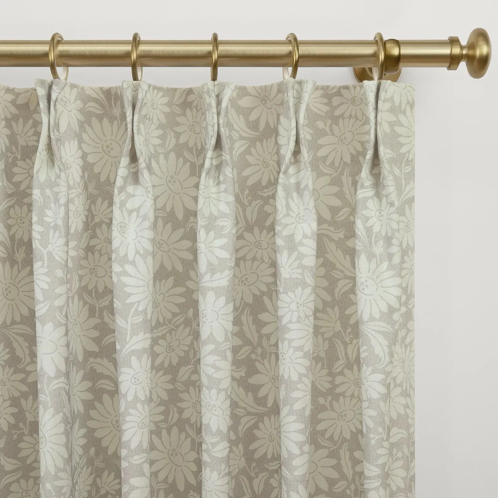 Leah Berin Garden Botanical Cotton Print Drapery Pleated - Image 12