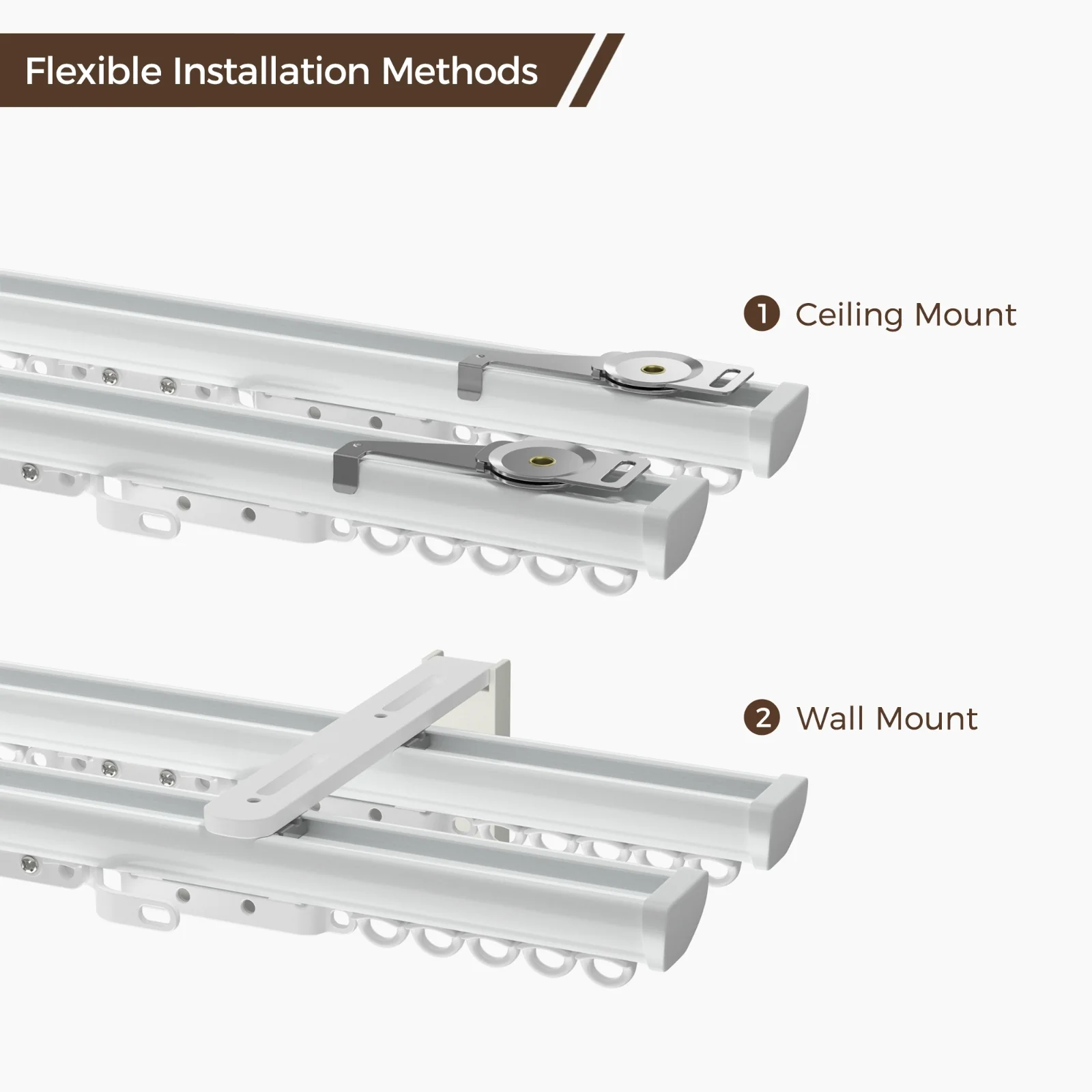 Leo Double Wall & Ceiling Curtain Track - Image 2