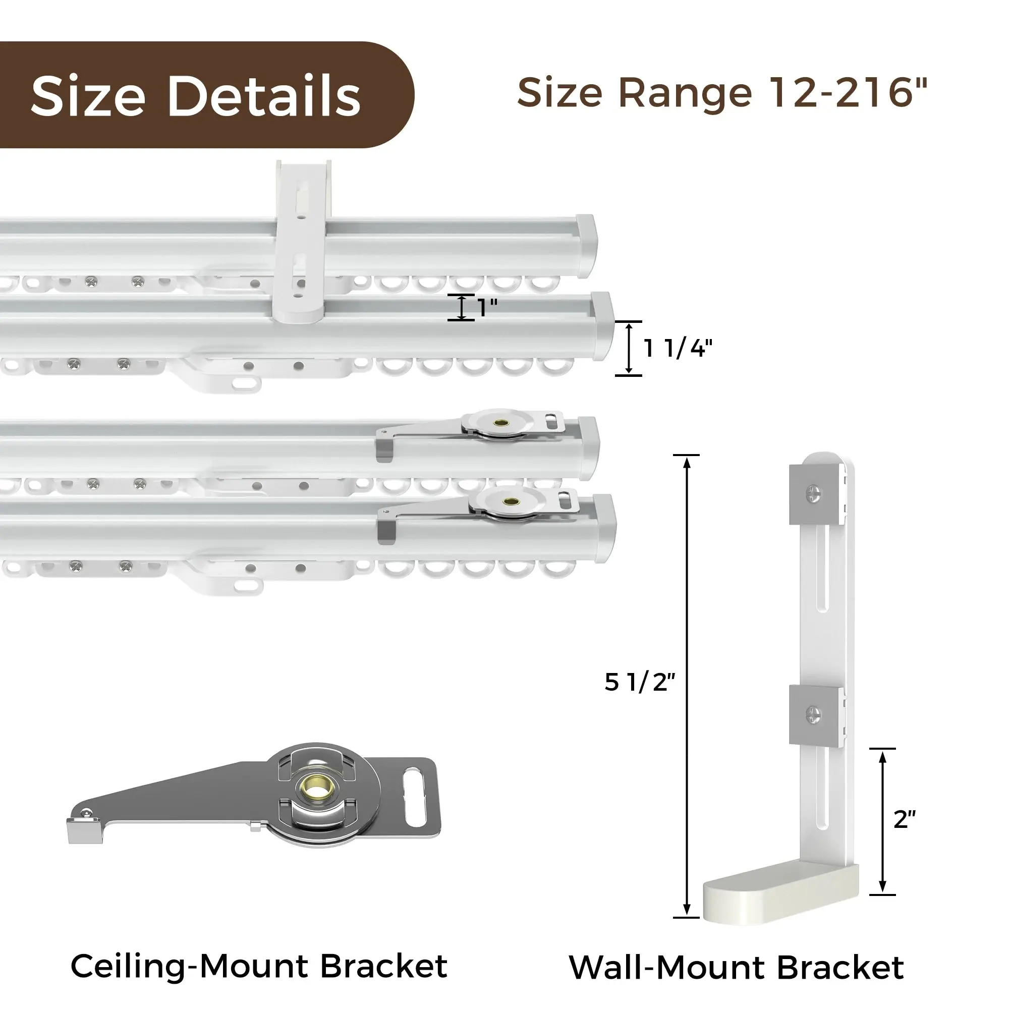 Leo Double Wall & Ceiling Curtain Track - Image 3
