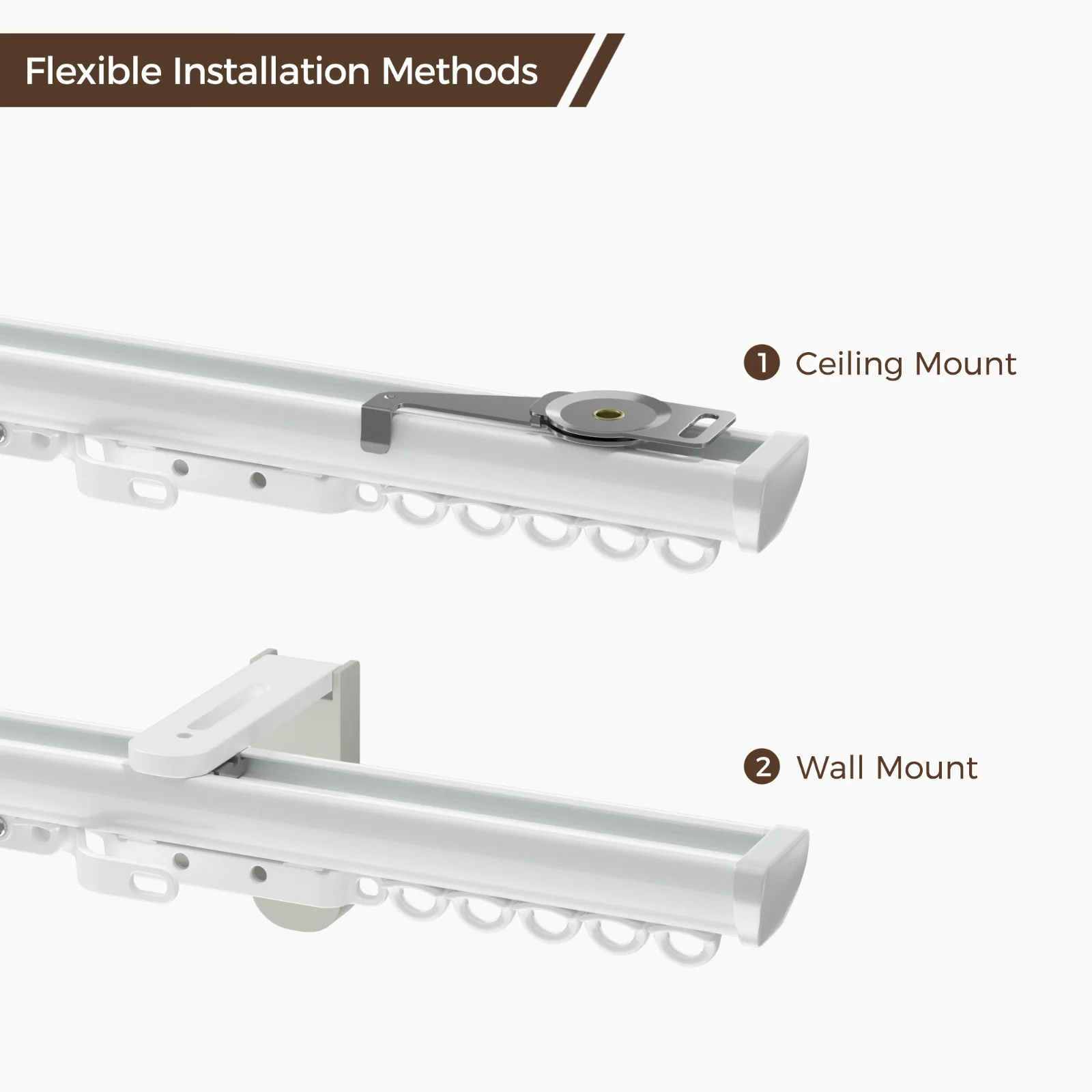 Leo Single Wall & Ceiling Curtain Track - Image 2
